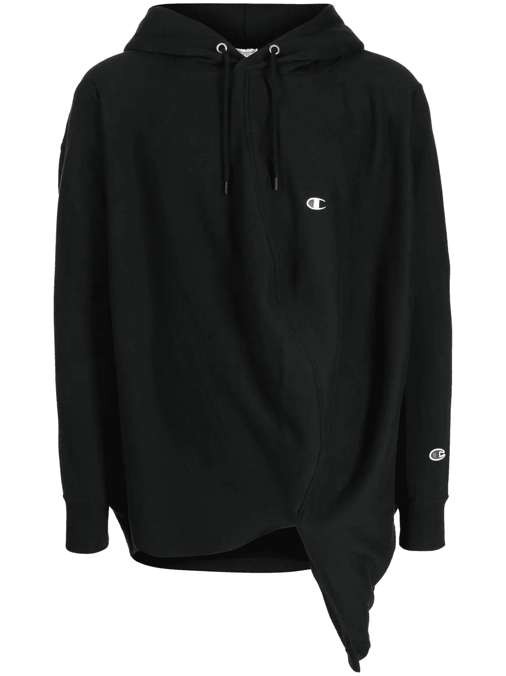 draped drawstring hoodie - Image 1
