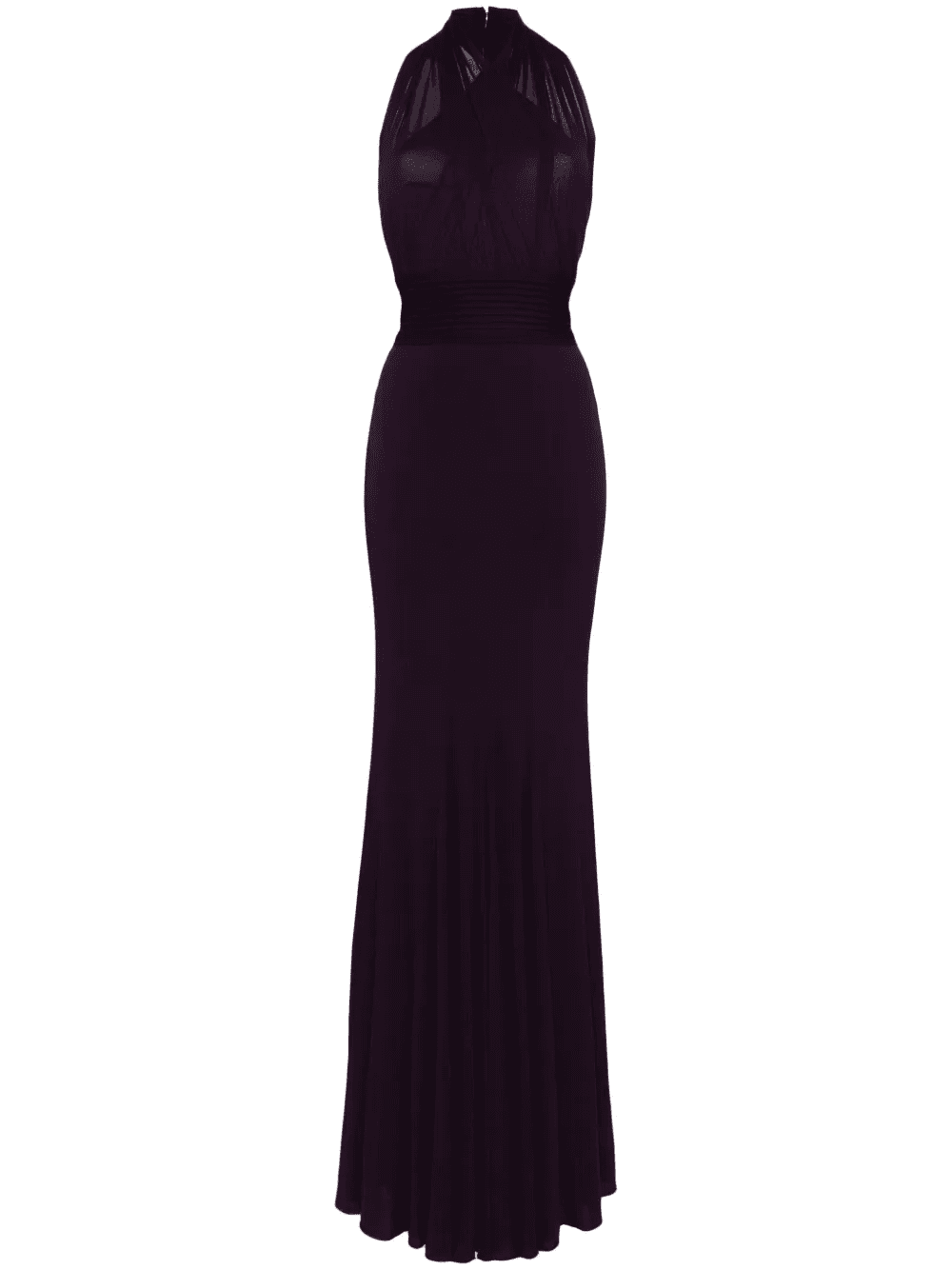 v-neck open-back gown - Image 1