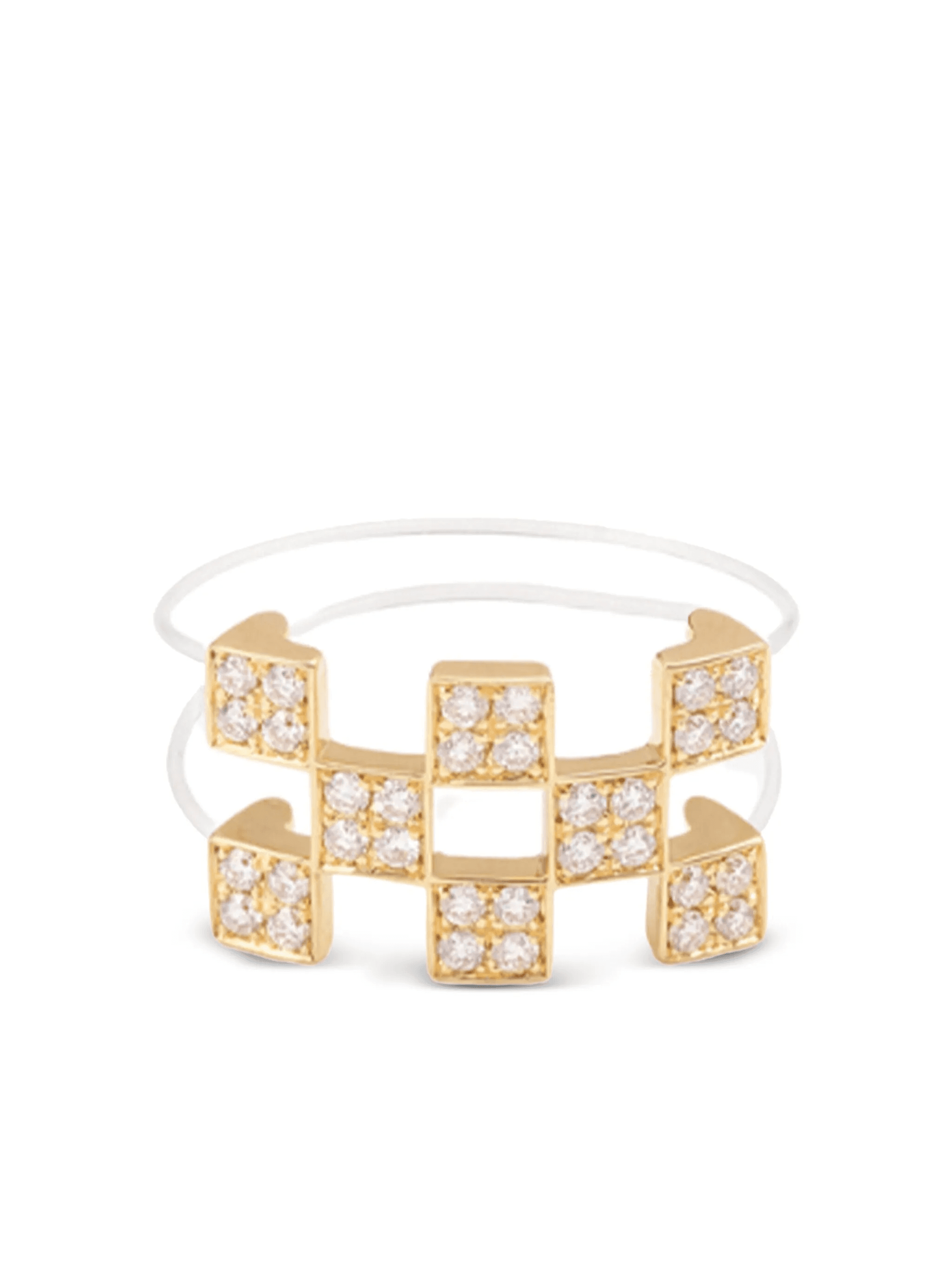 18K yellow gold Illusion diamond ring - Image 1