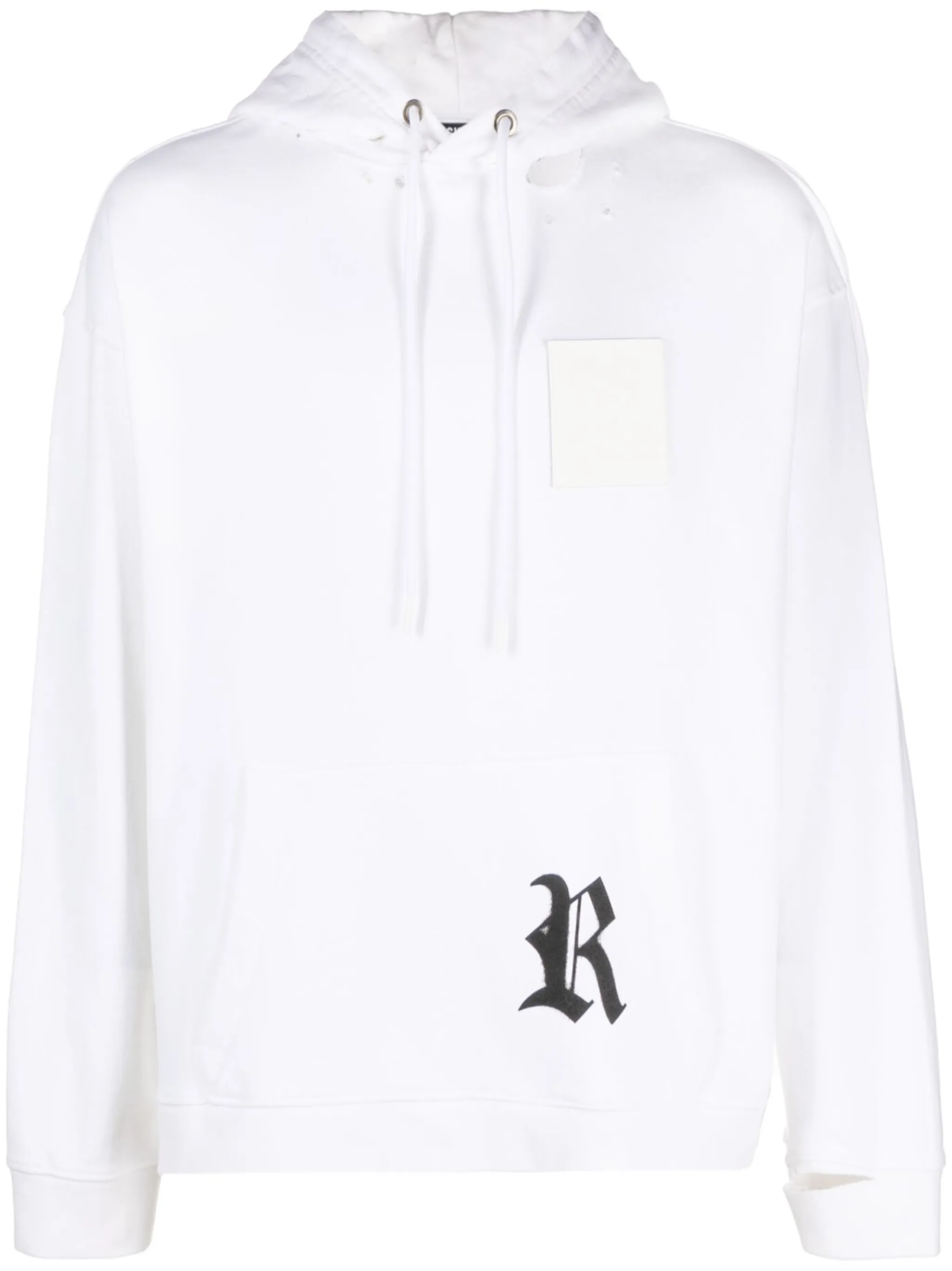 logo patch ripped hoodie - Image 1
