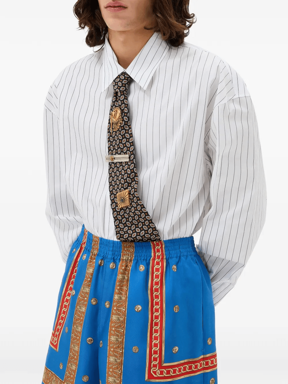 striped cotton-poplin loose shirt - Image 1