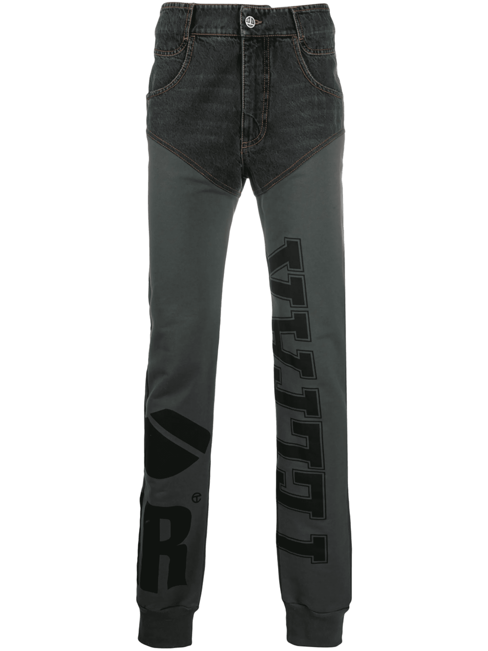 panelled logo-print trousers - Image 1