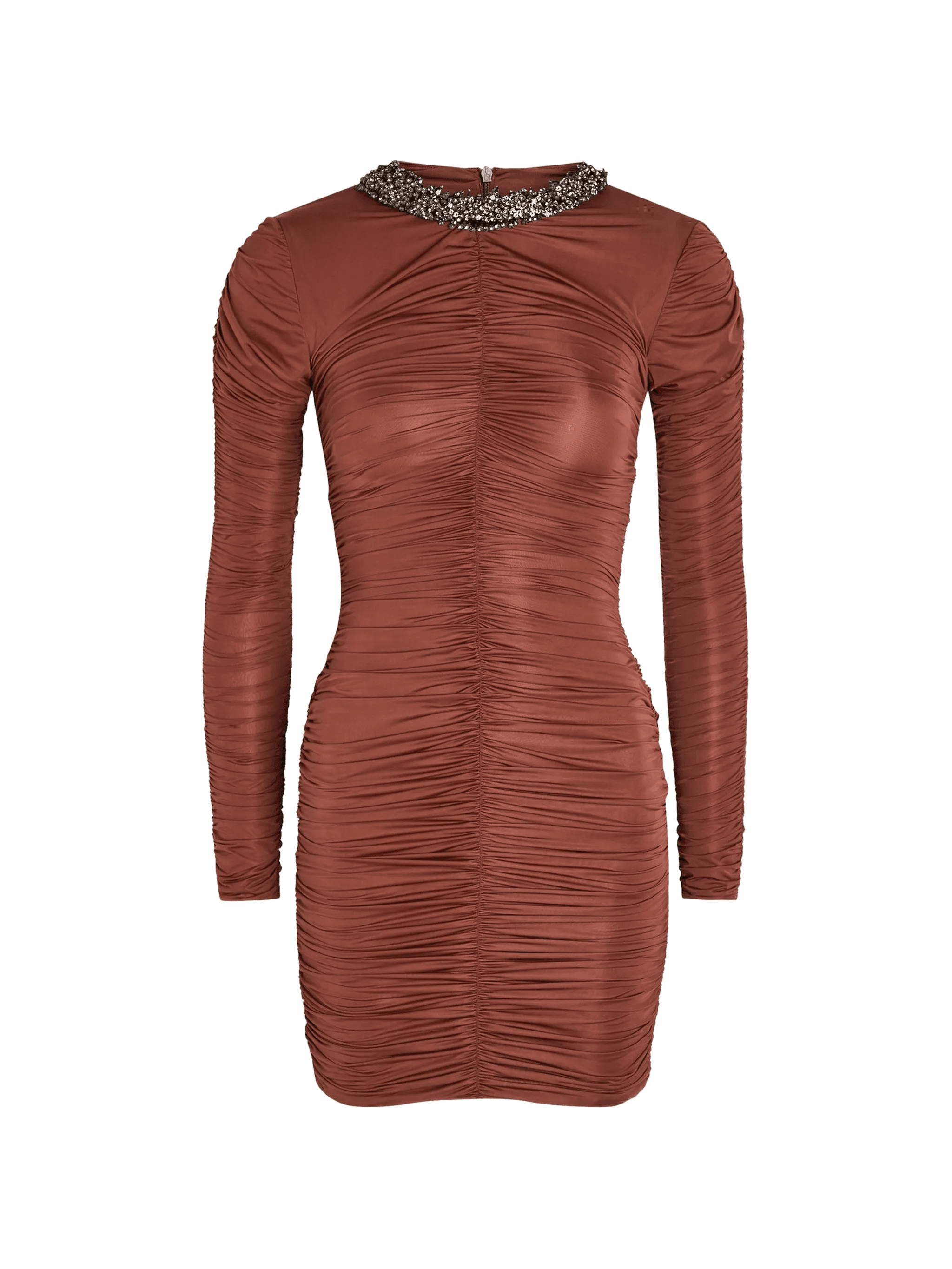long-sleeve embellished mini dress - Image 1