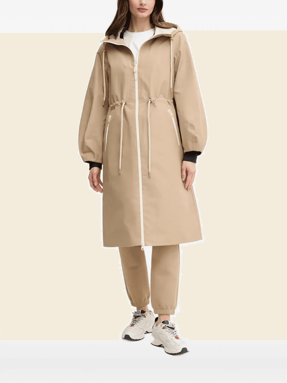 Mekelle-Z hooded drawstring parka coat - Image 1
