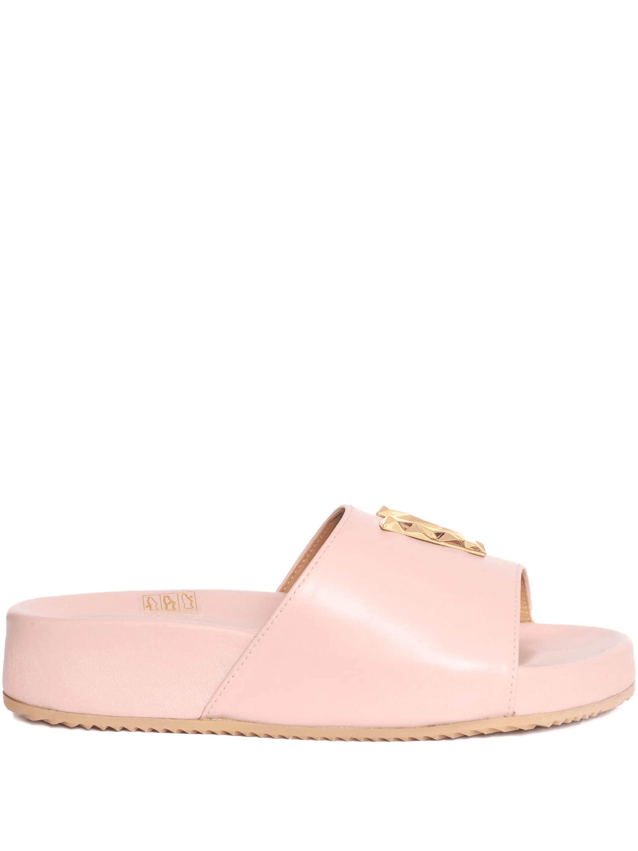 leather V-embellished sandals - Image 1