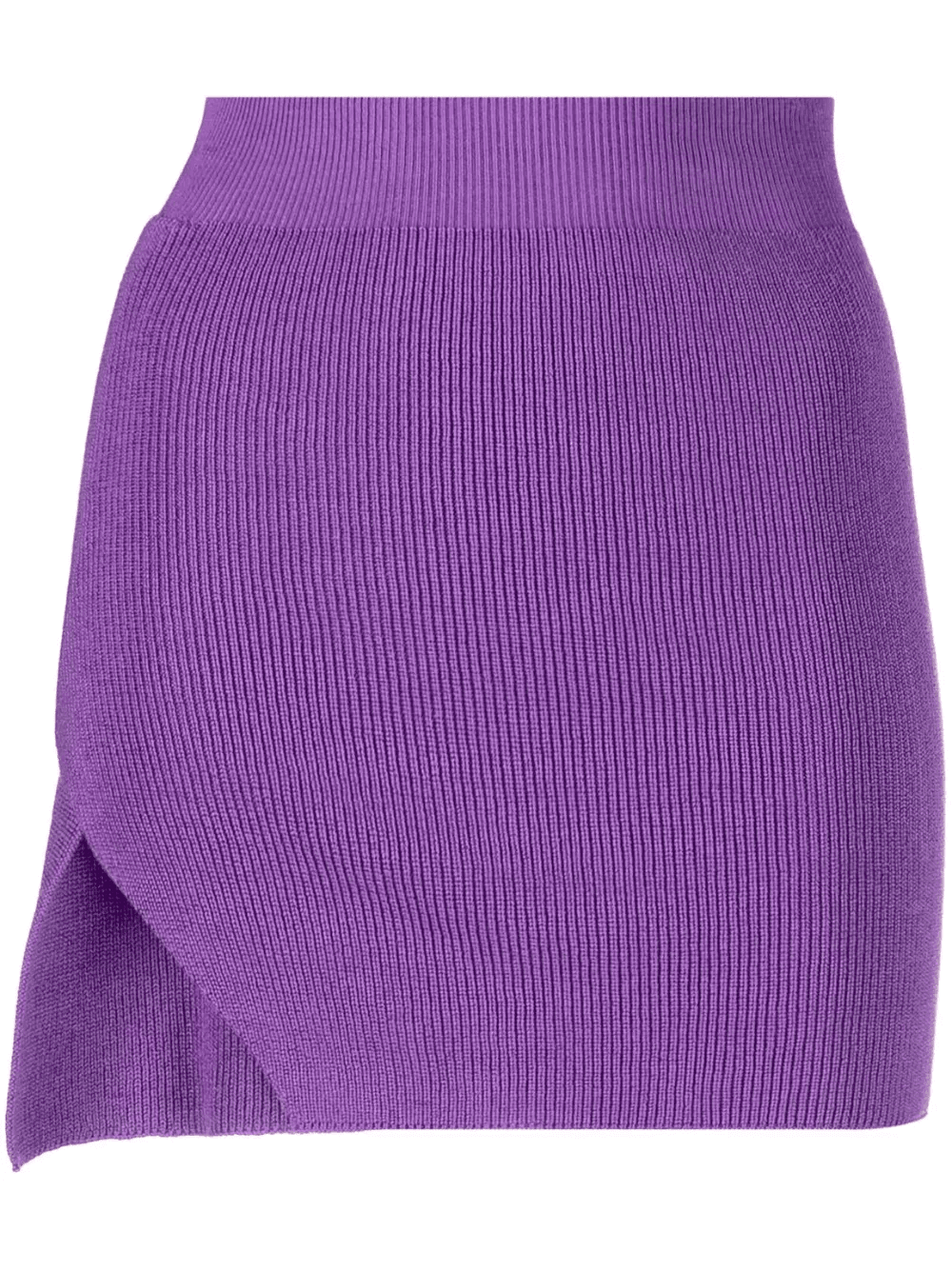 asymmetric cotton-blend ribbed-knit miniskirt - Image 1