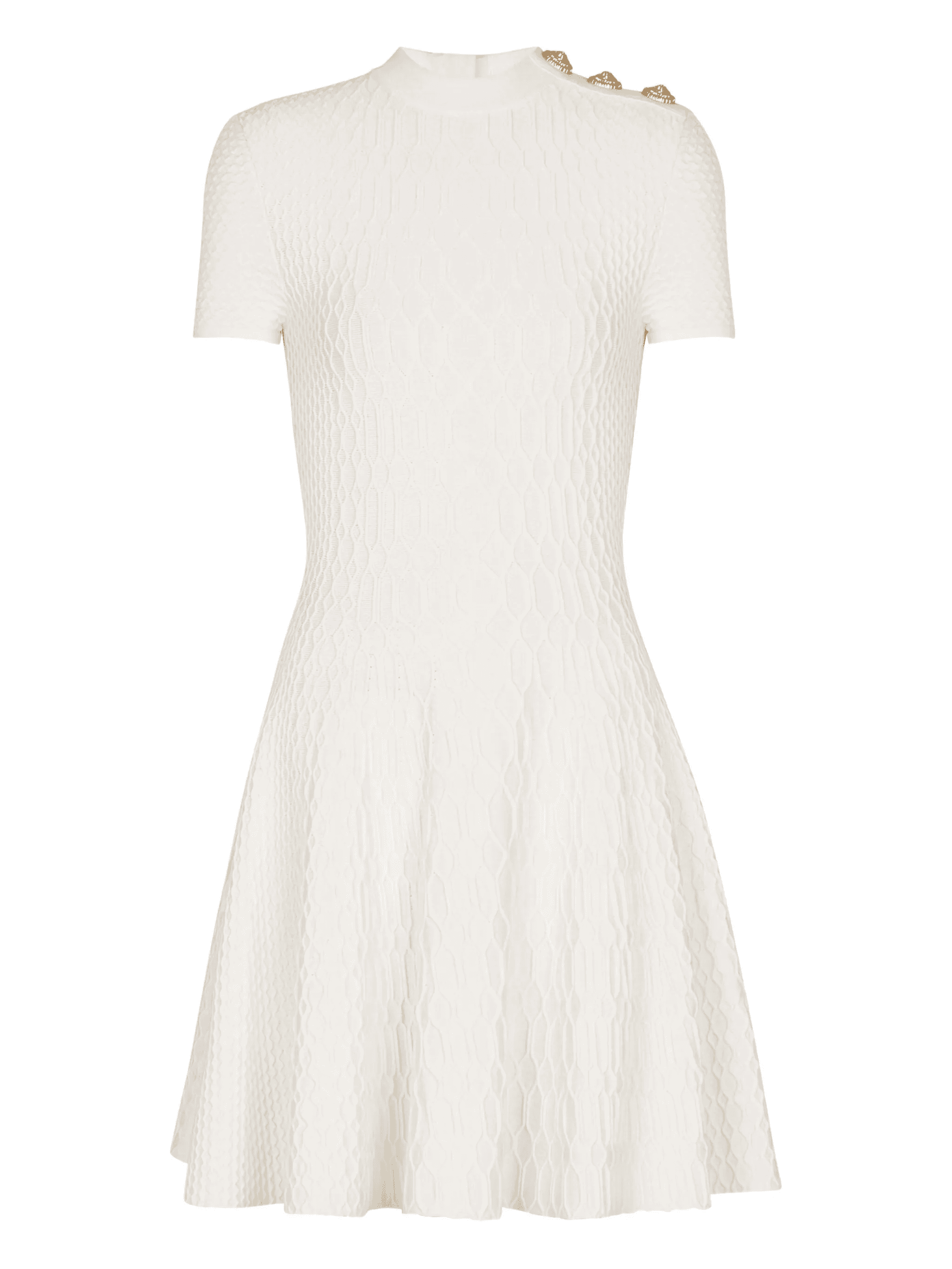 textured -knit flared mini dress - Image 1