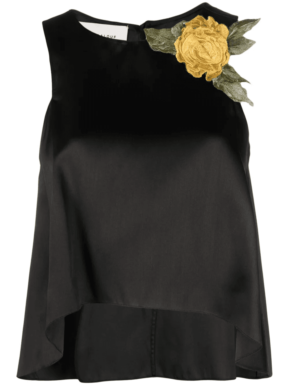 floral-appliqué sleeveless blouse - Image 1