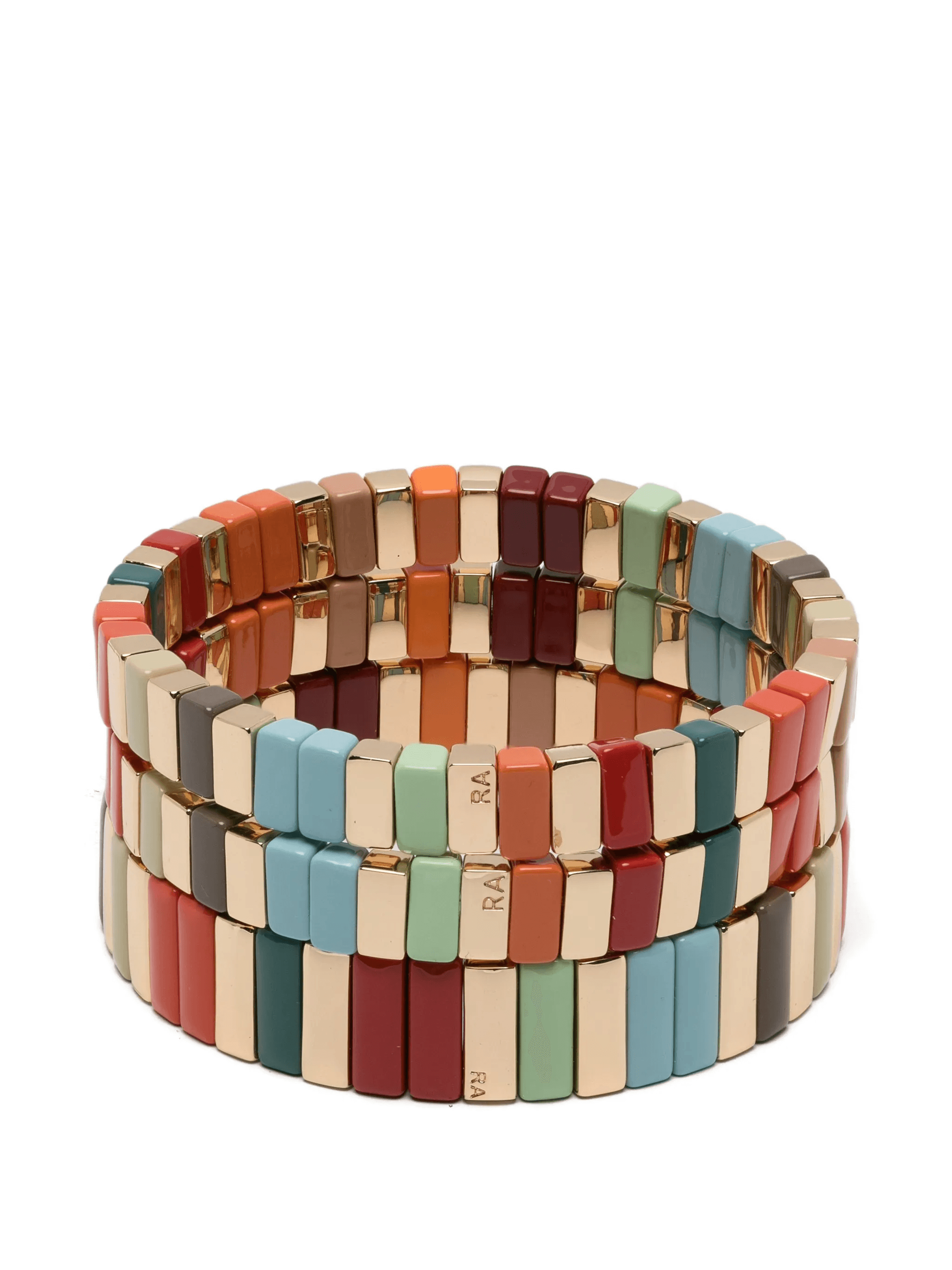 brass tiled bracelets - Image 1