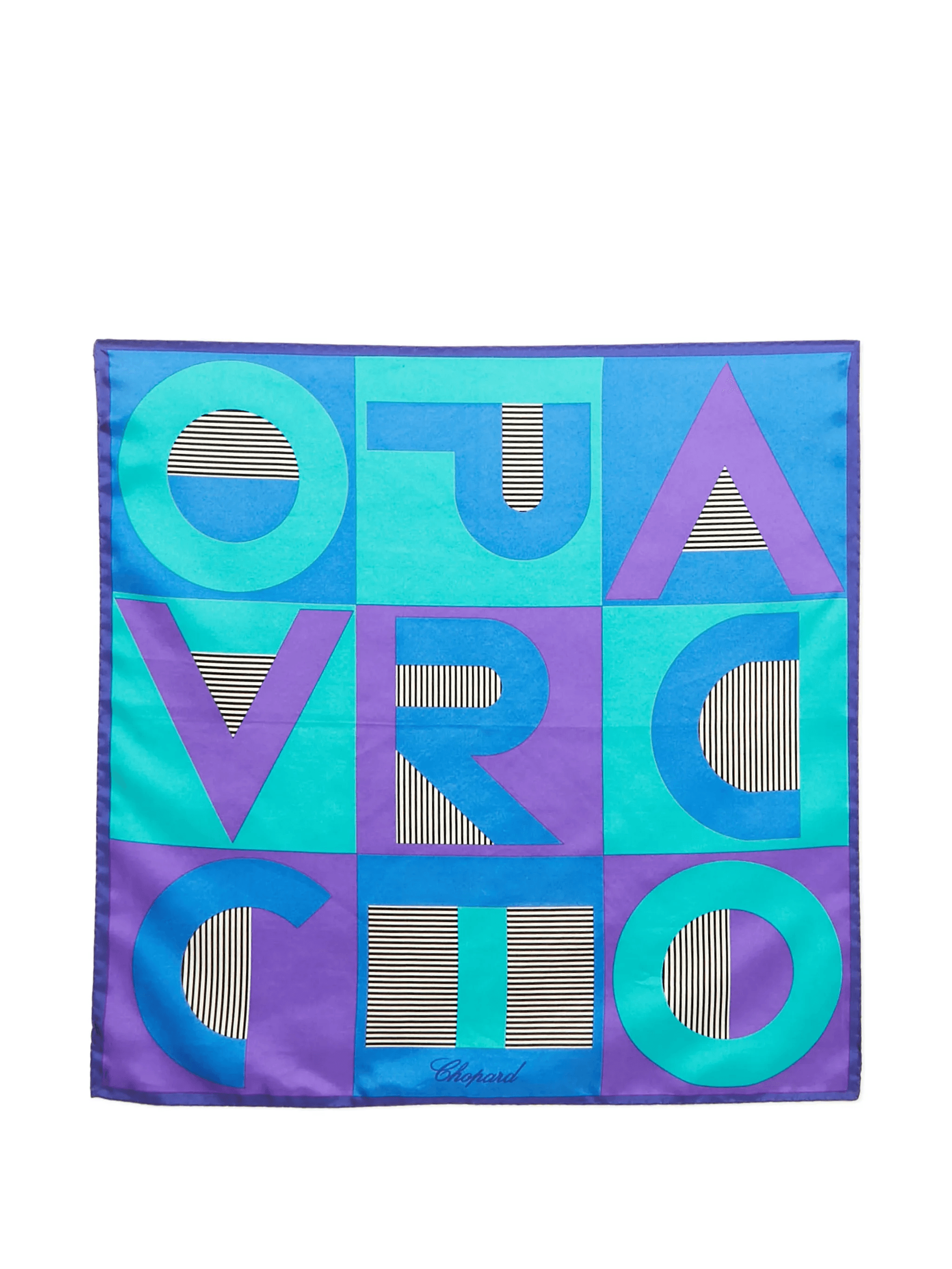logo-lettering silk scarf - Image 1
