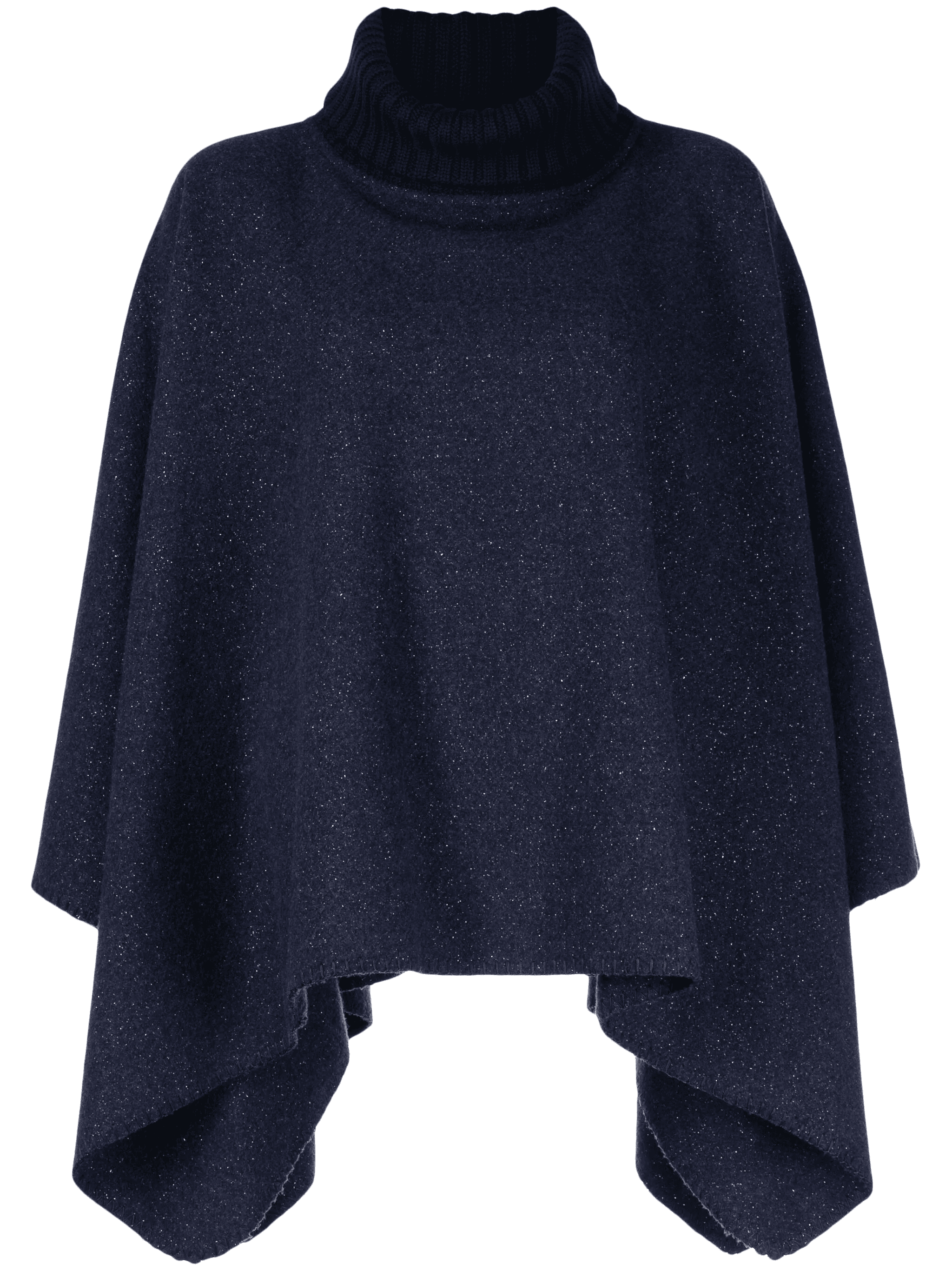 roll-neck lurex-detail cape - Image 1