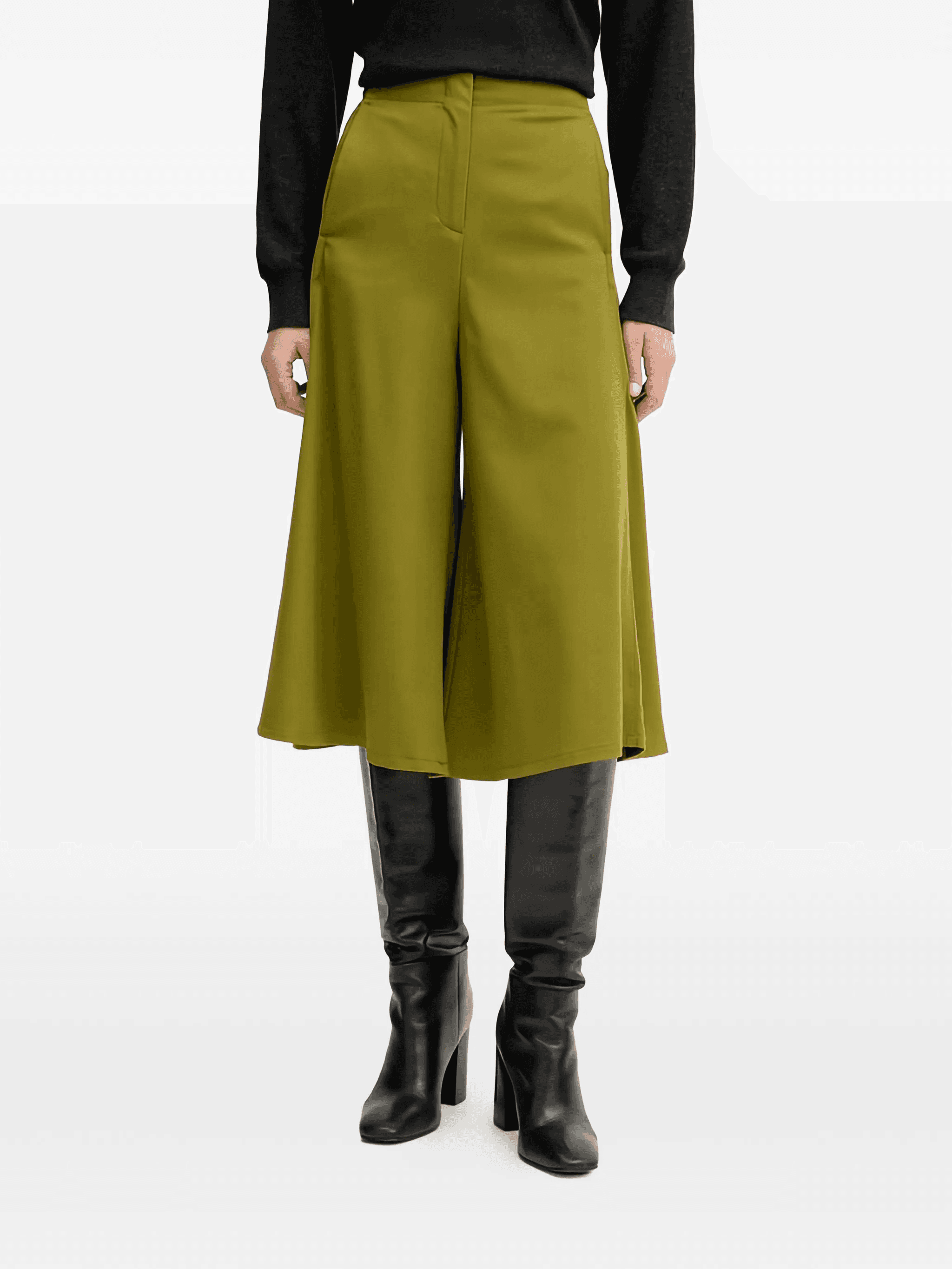 slit-pocket crop flared trousers - Image 1