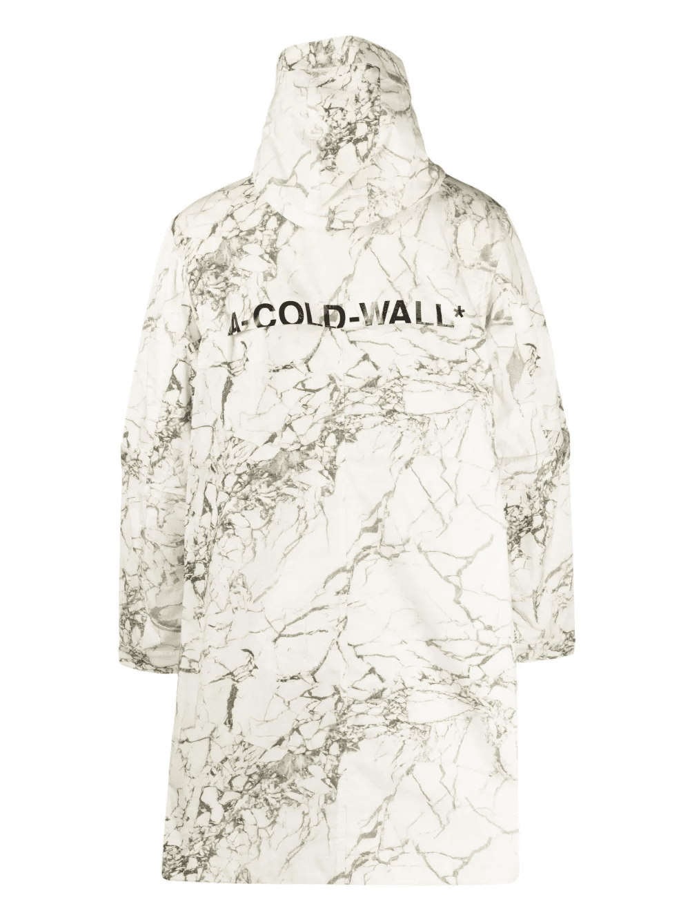 Overset marble-print parka coat — Image 2
