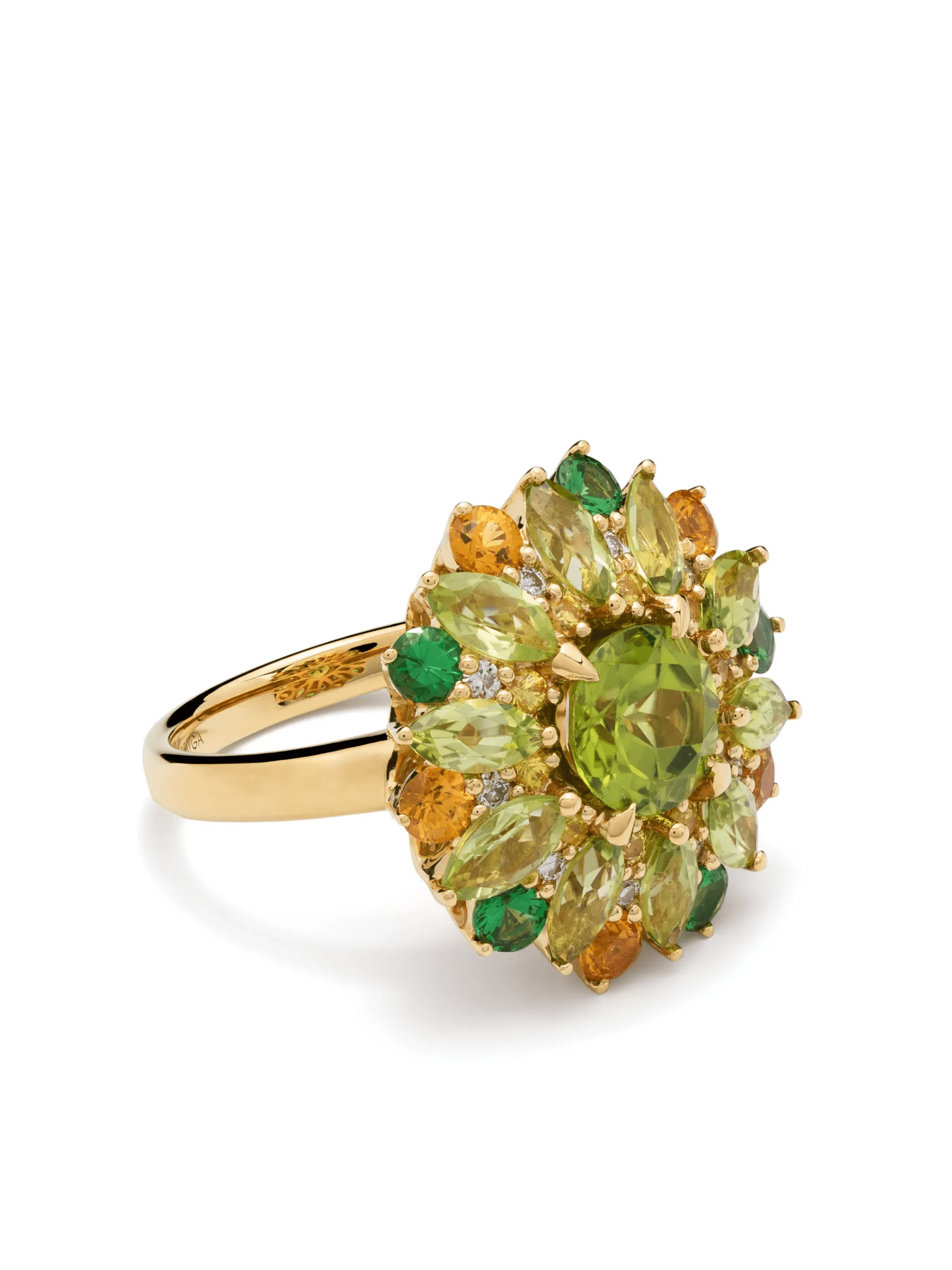 18kt yellow gold multi-stone ring - Image 1