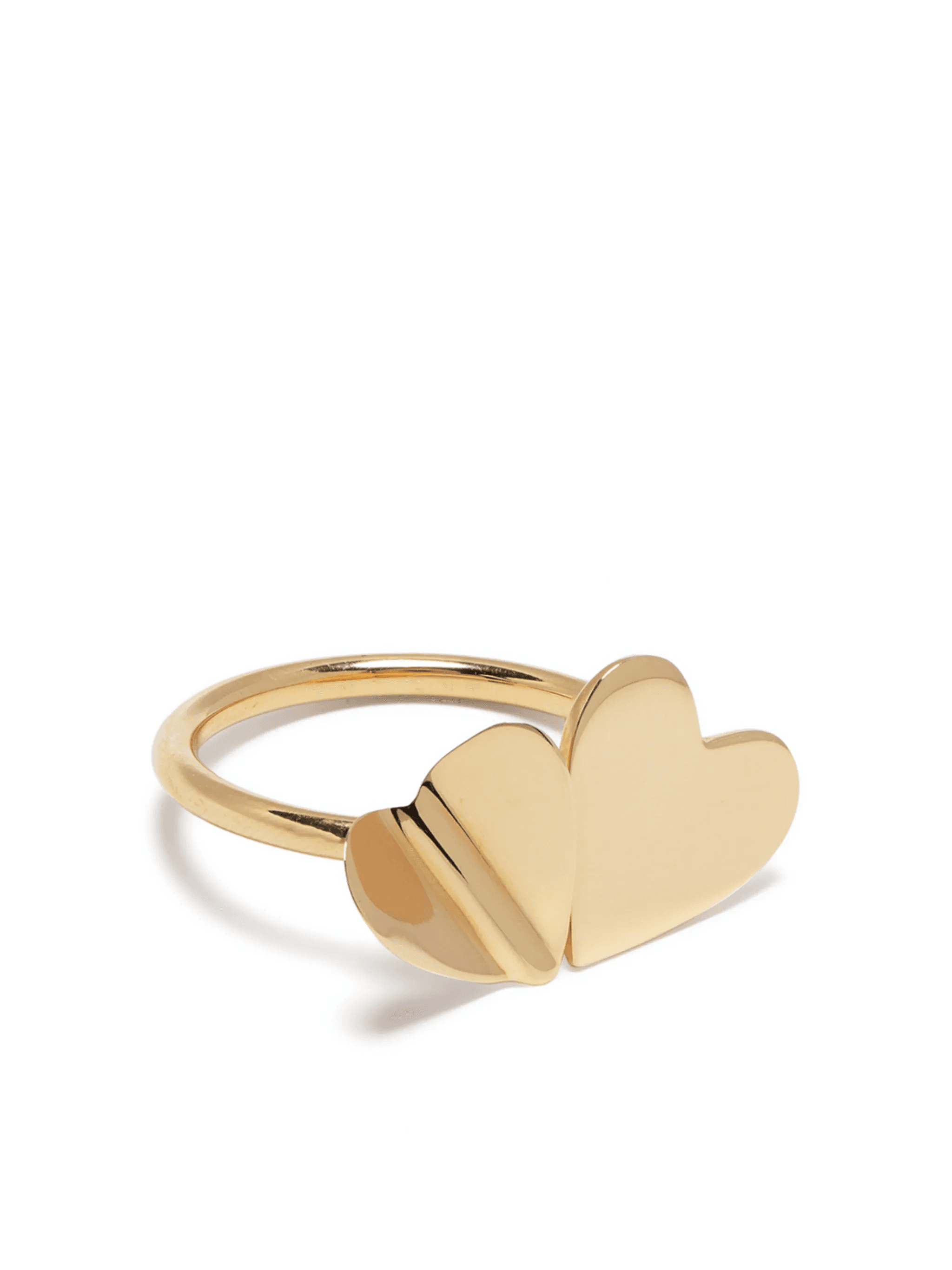 18kt yellow gold Double Folded heart ring - Image 1