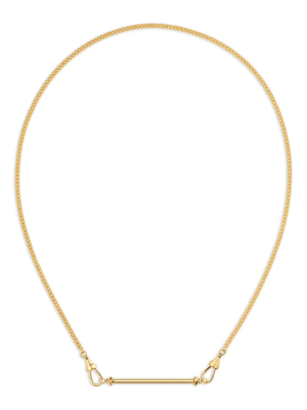 18K gold mini Candy Cane Gourmette chain necklace - Image 1