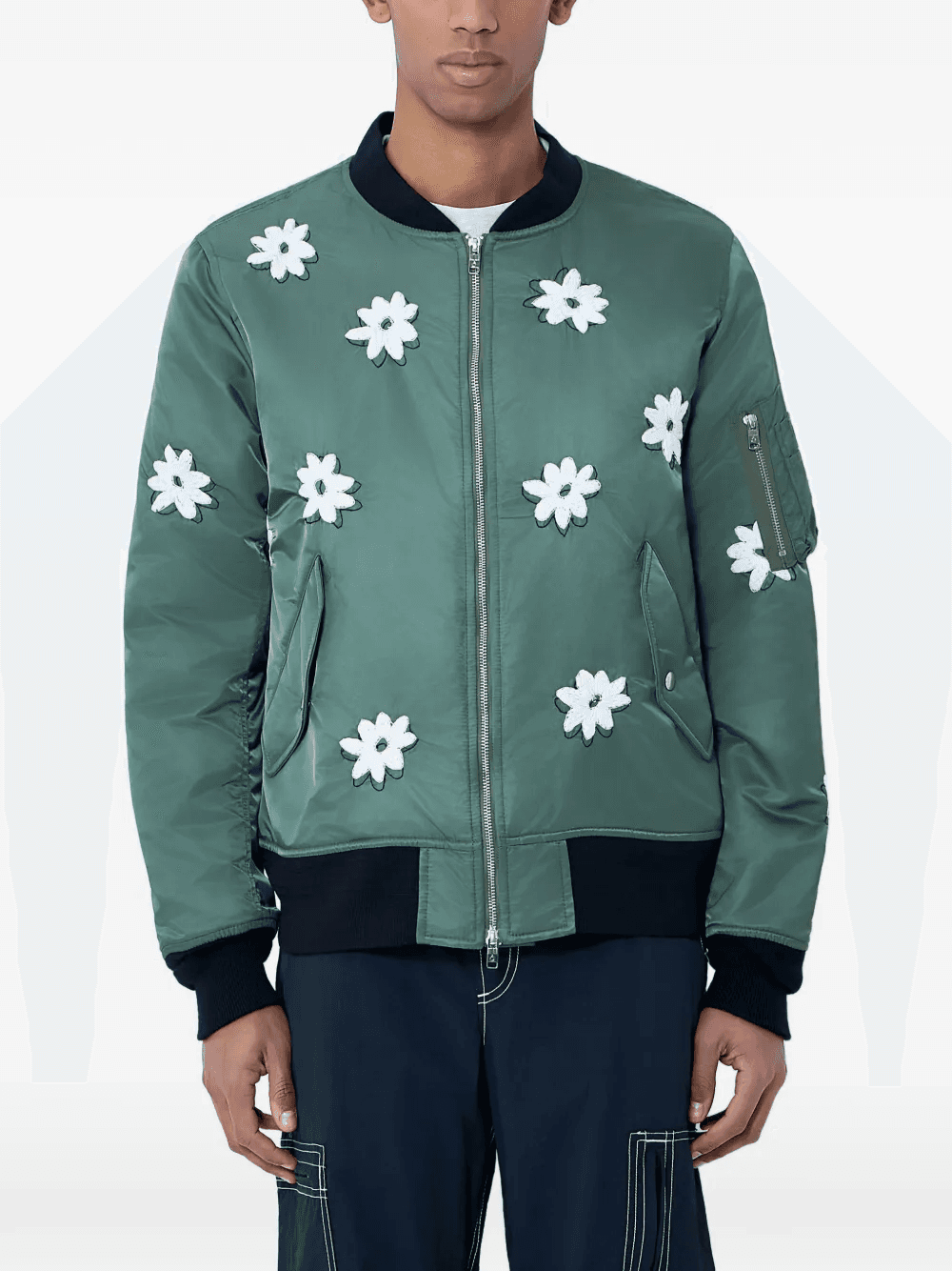 floral embroidered bomber jacket - Image 1