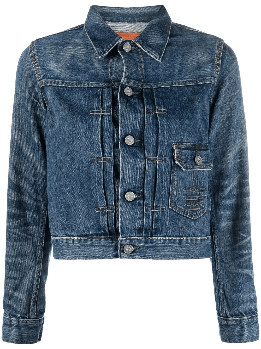 stonewashed cropped denim jacket - Image 1