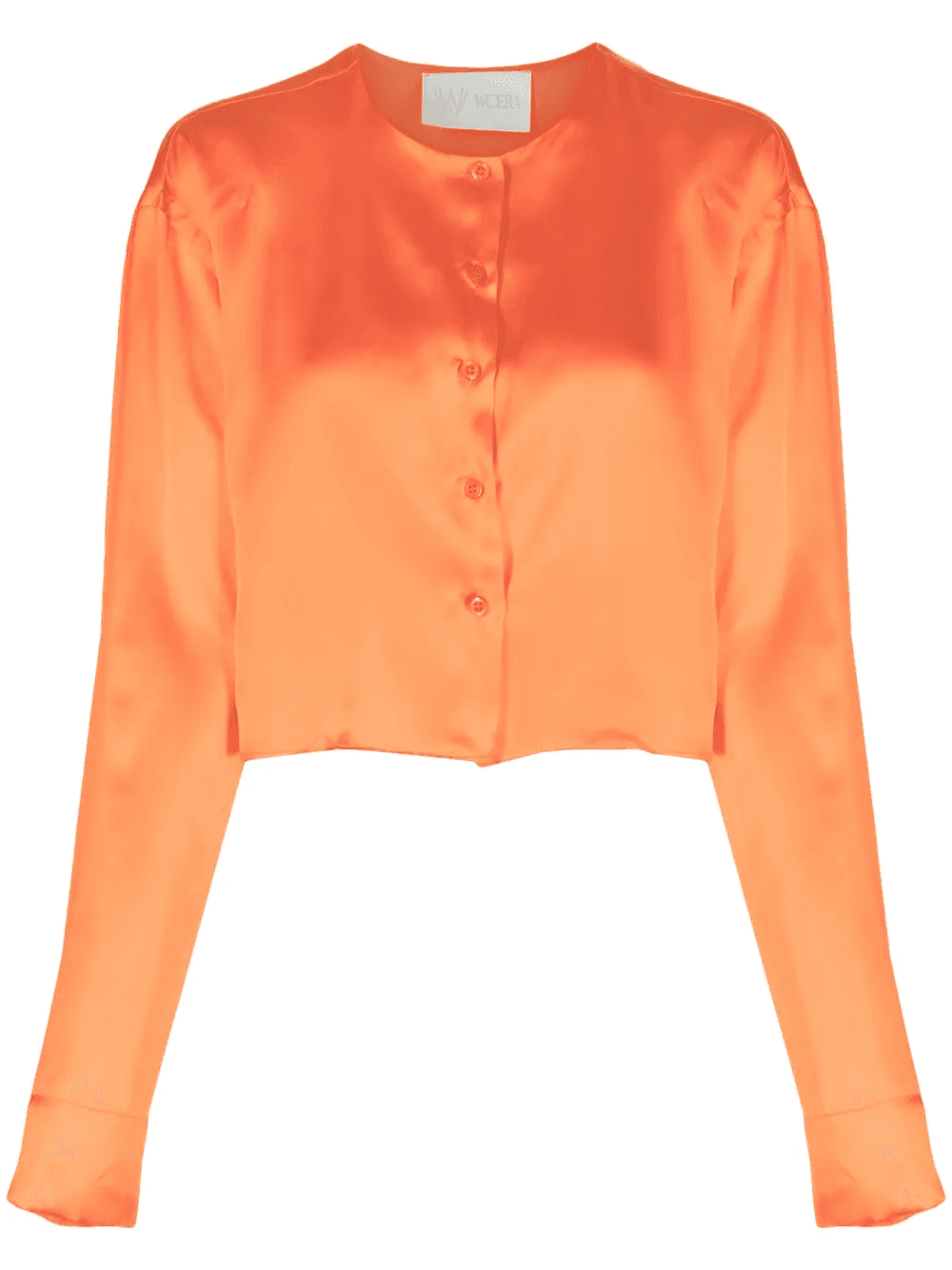 collarless silk shirt - Image 1