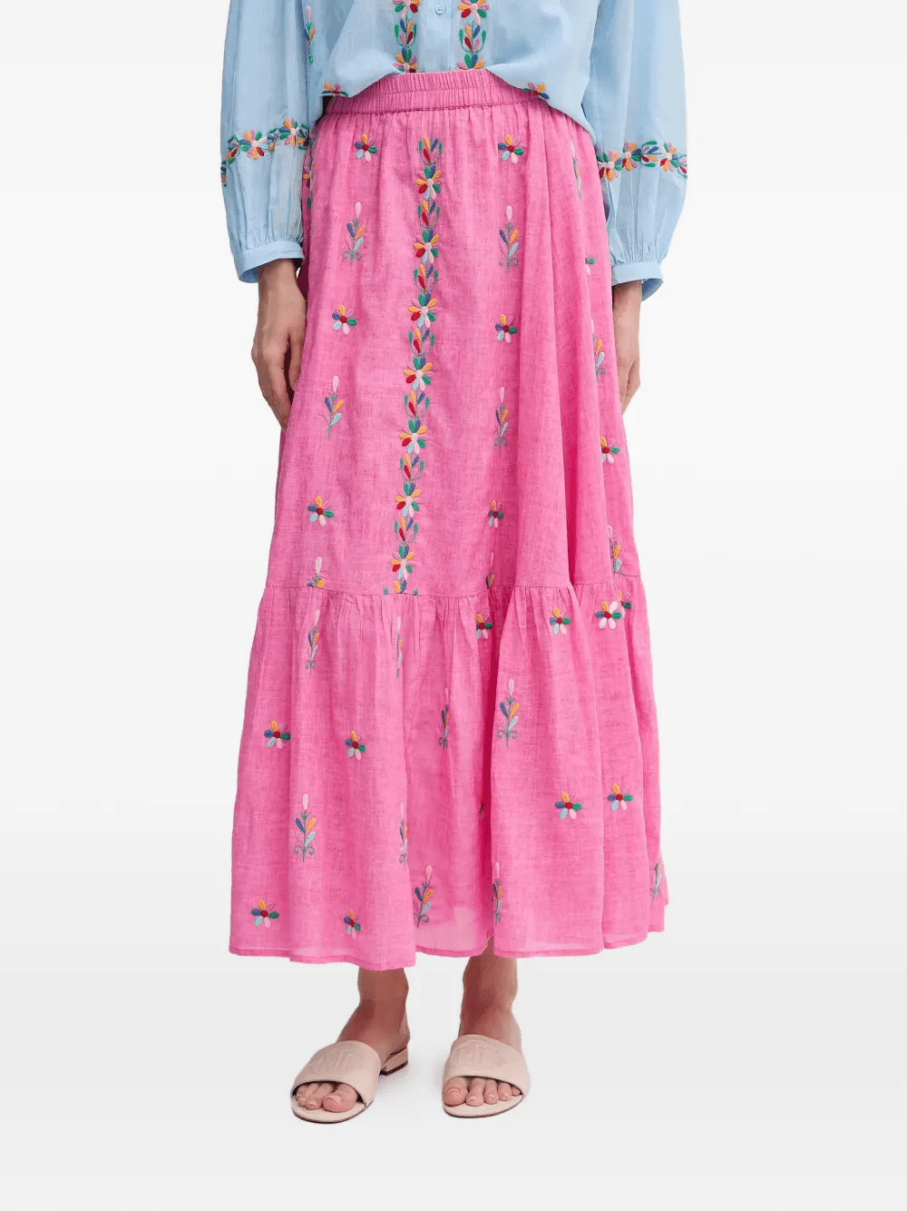 Jamal embroidered tiered maxi skirt - Image 1