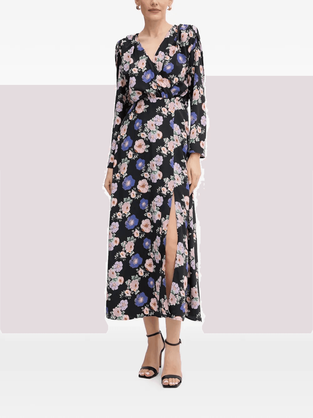 floral V-neck midi dress - Image 1