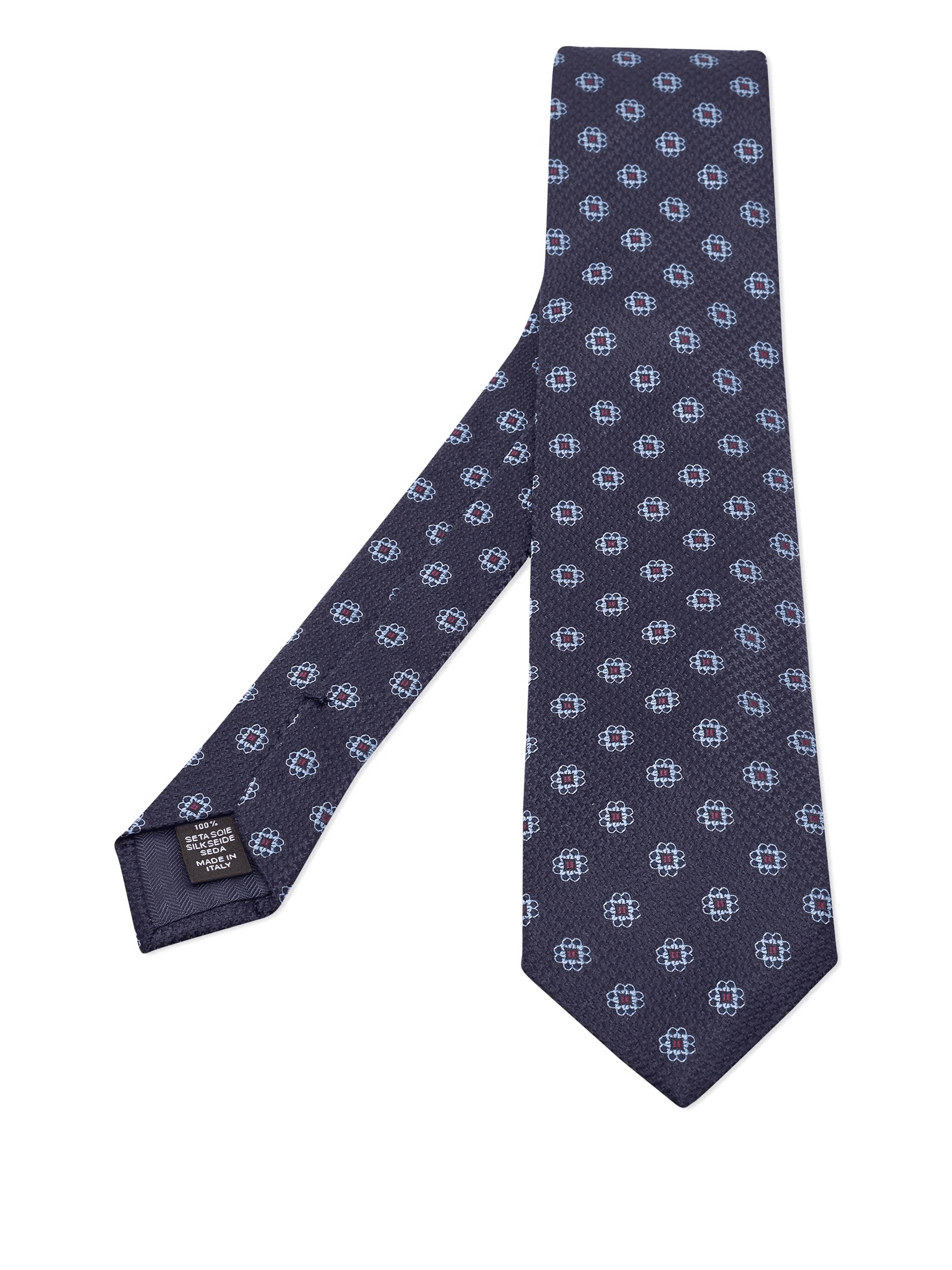 floral-pattern silk tie - Image 1