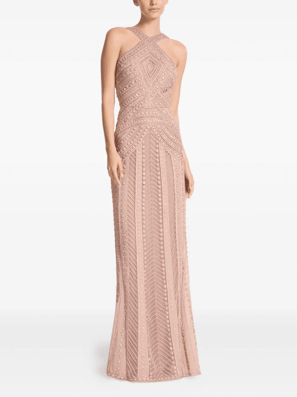 embroidered tulle maxi dress - Image 1