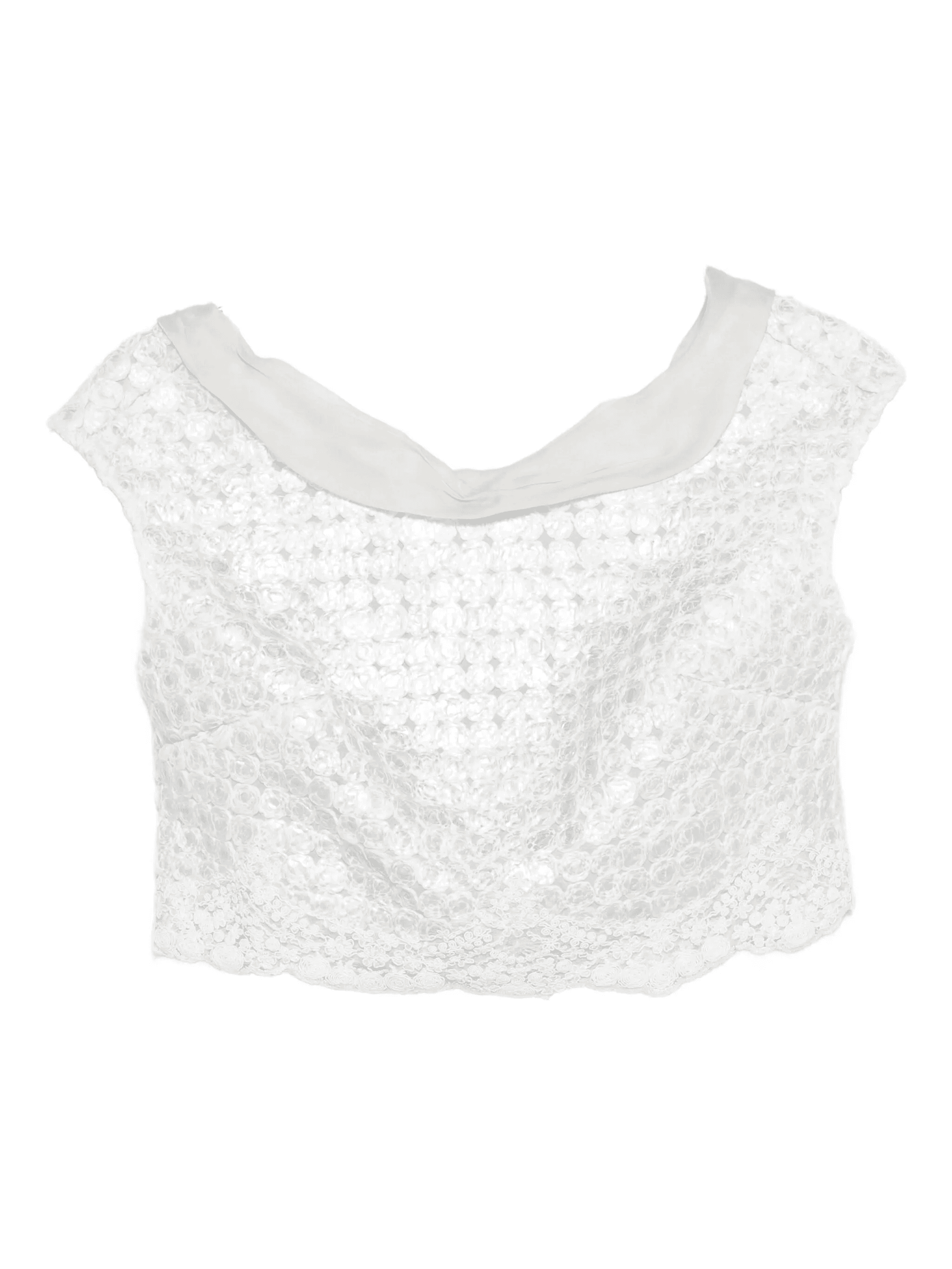 lace-pattern cropped top - Image 1