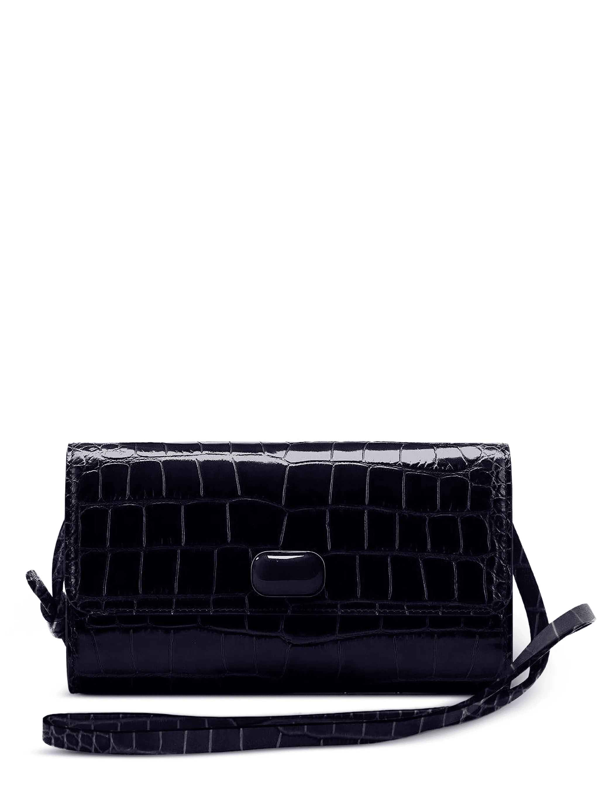 Cari croc-embossed shoulder bag - Image 1