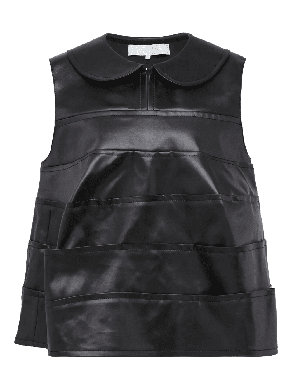 faux-leather layered tank top - Image 1