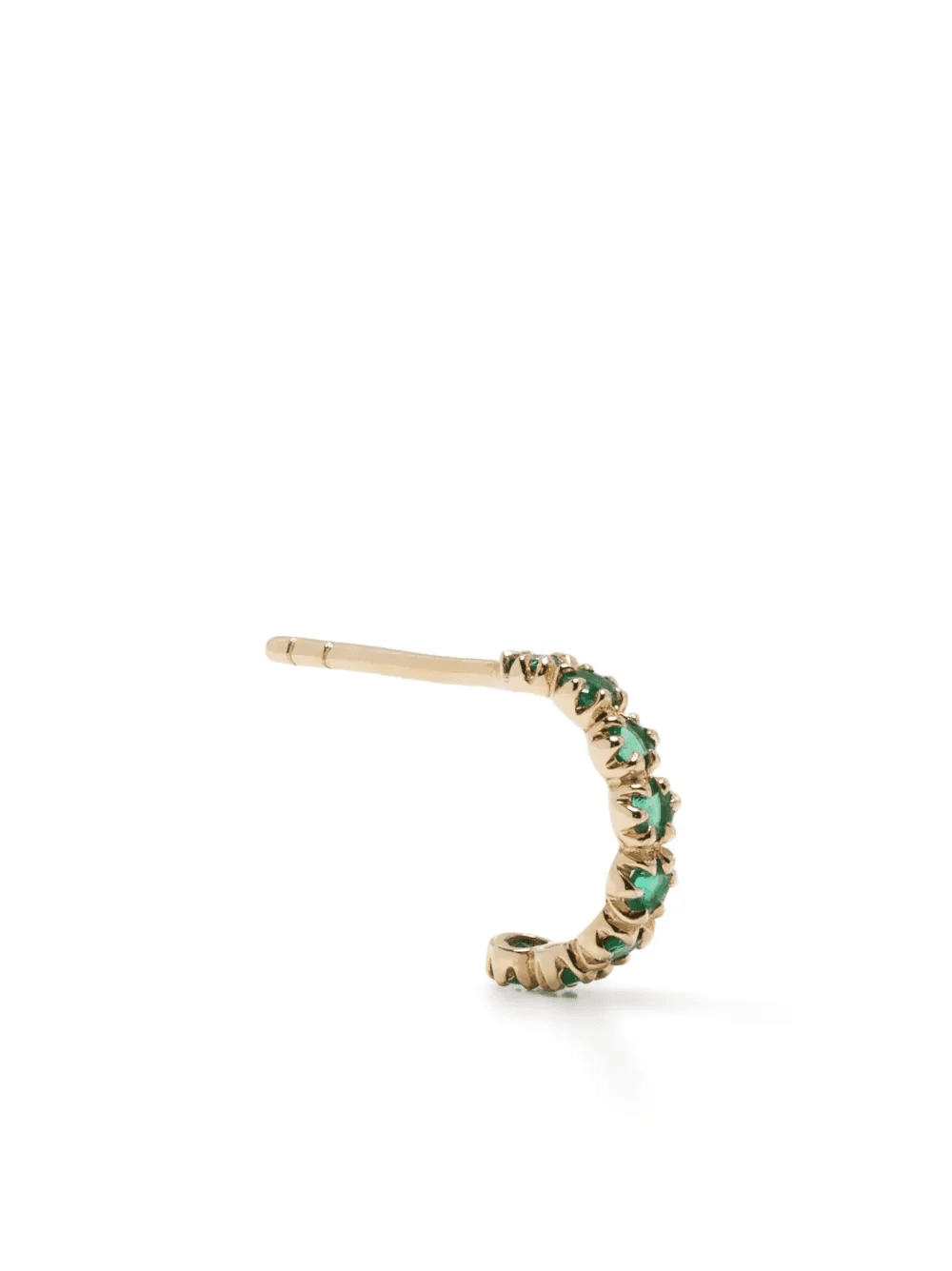 9kt yellow gold emerald hoop earring - Image 1