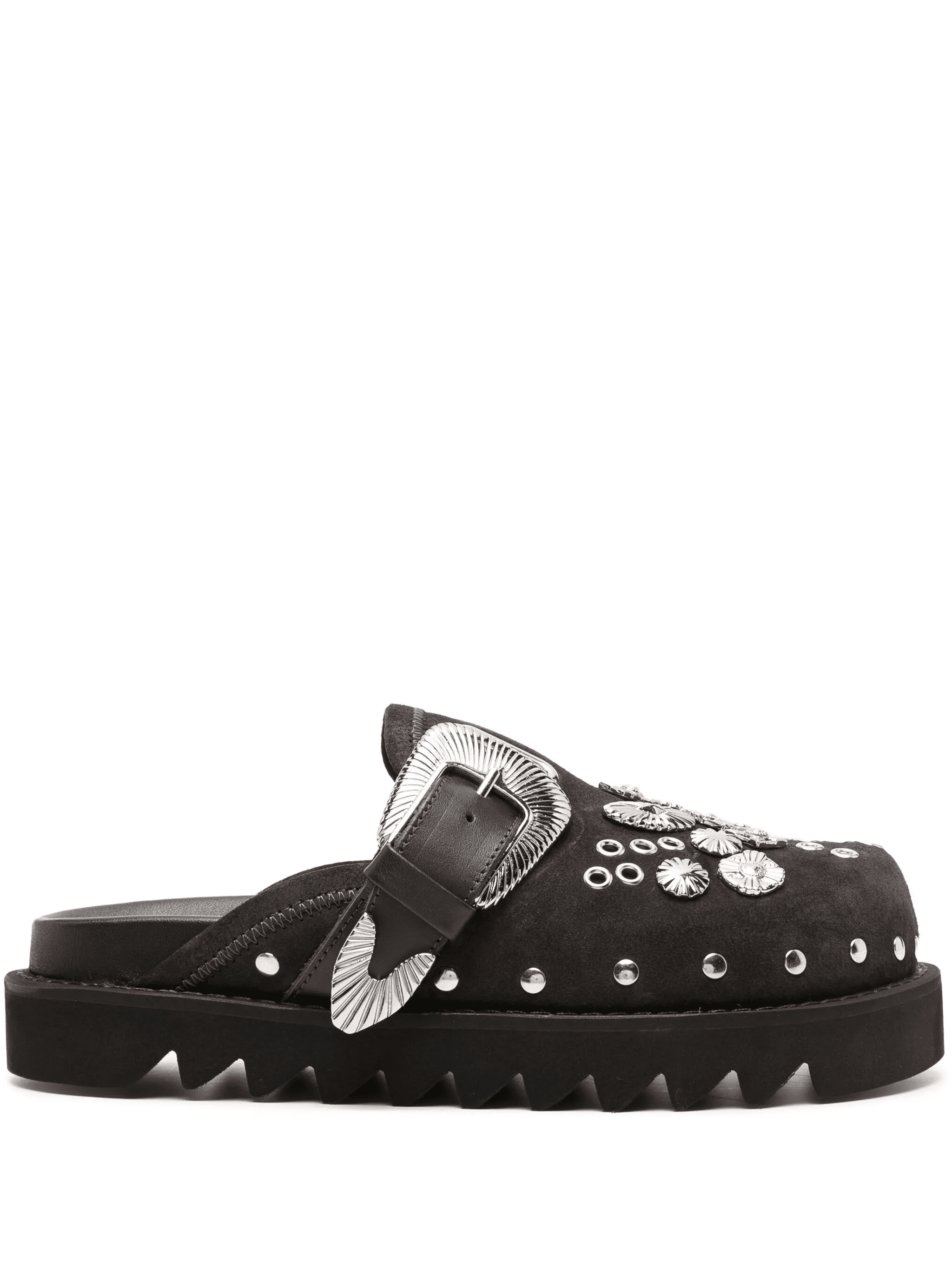 eyelet-detailing leather mules - Image 1