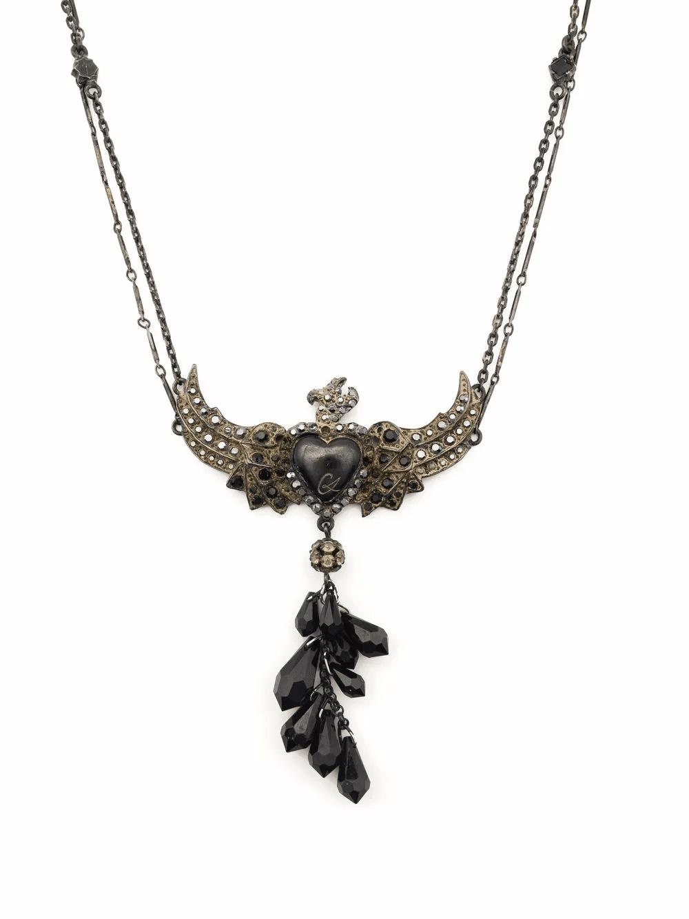 1980s heart bird necklace - Image 1