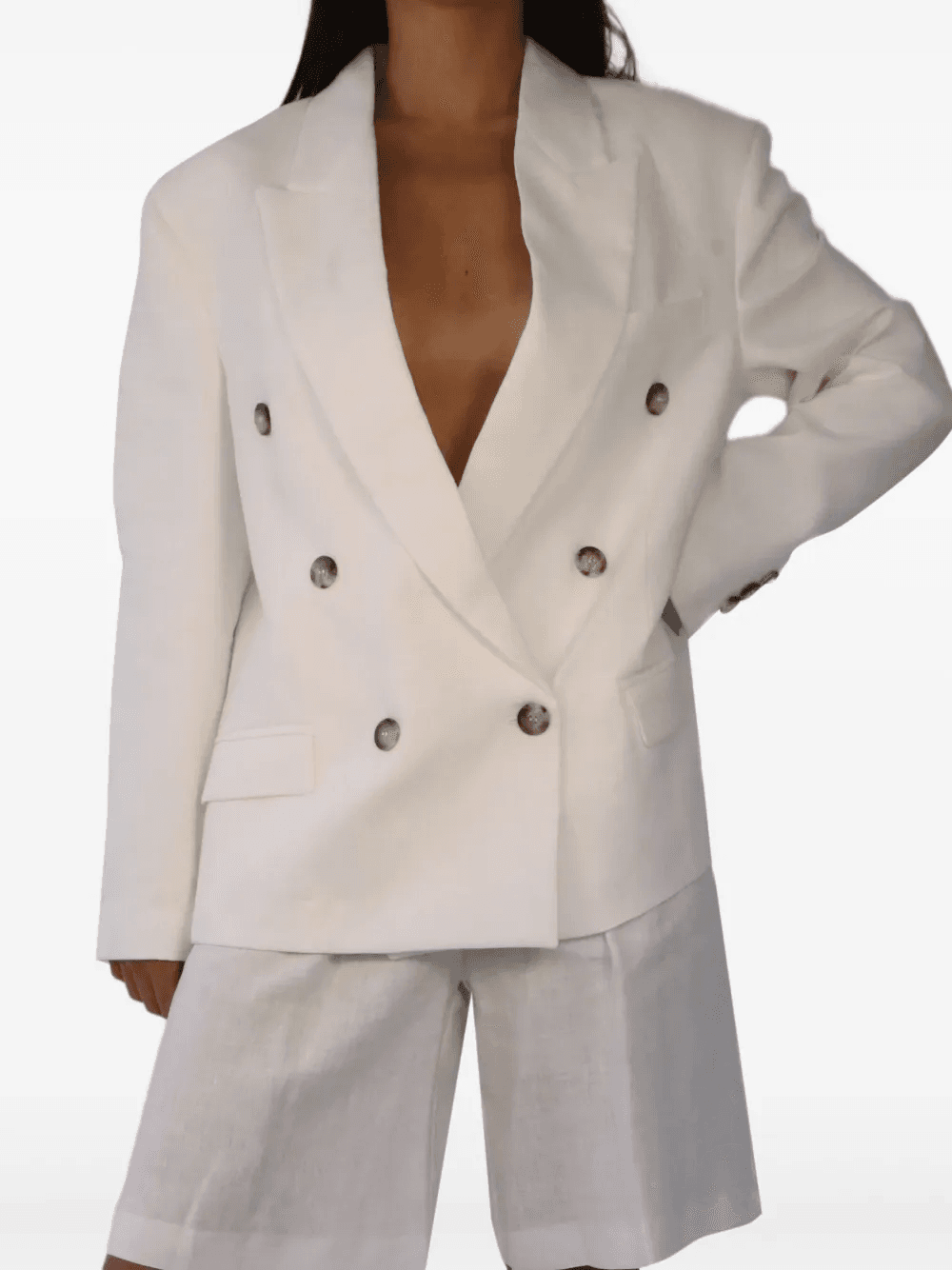 double-breasted button blazer - Image 1