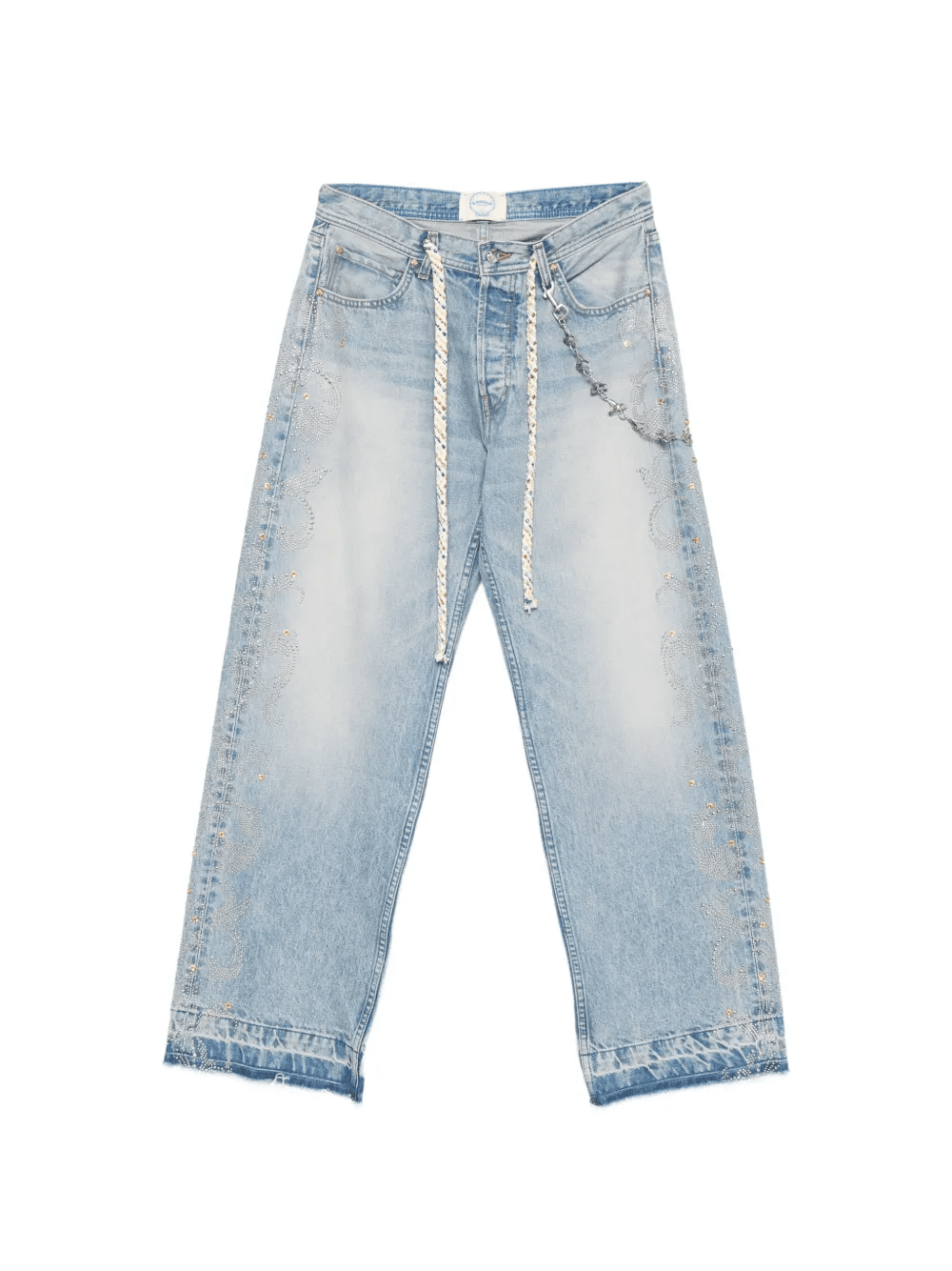 embellished-detail frayed jeans - Image 1