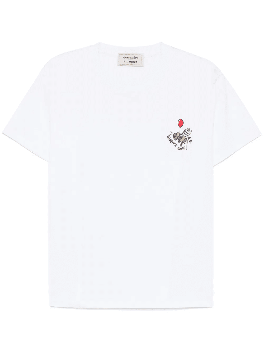 slogan-embroidered T-shirt - Image 1