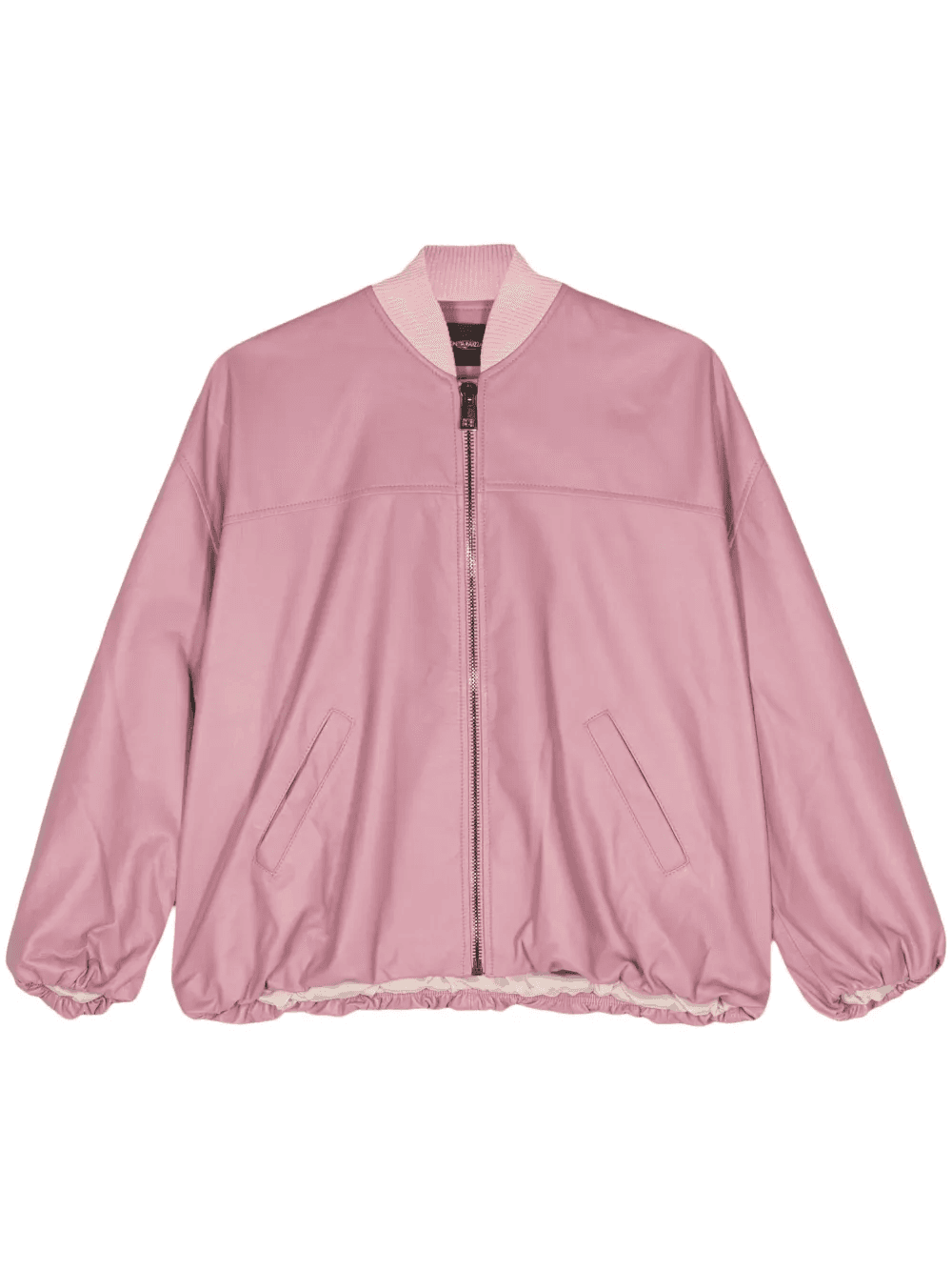 leather zipped bomber jacket - Image 1