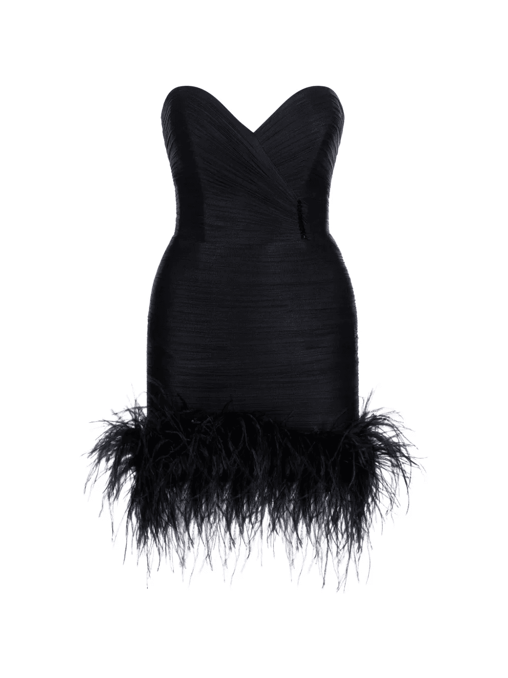 Imroska Paris feather-detail strapless mini dress - Image 1