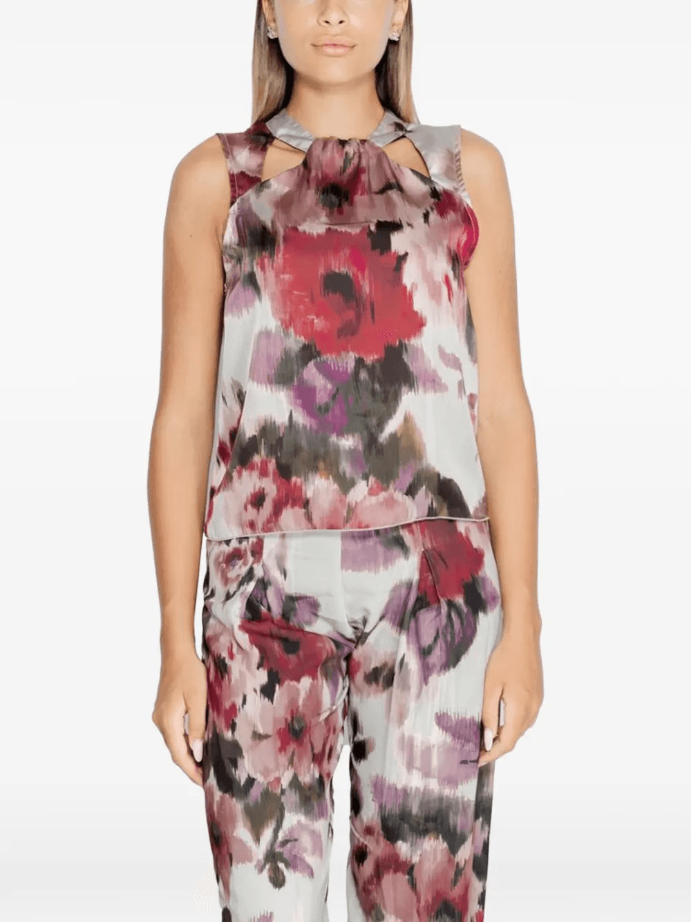 floral sleeveless top - Image 1