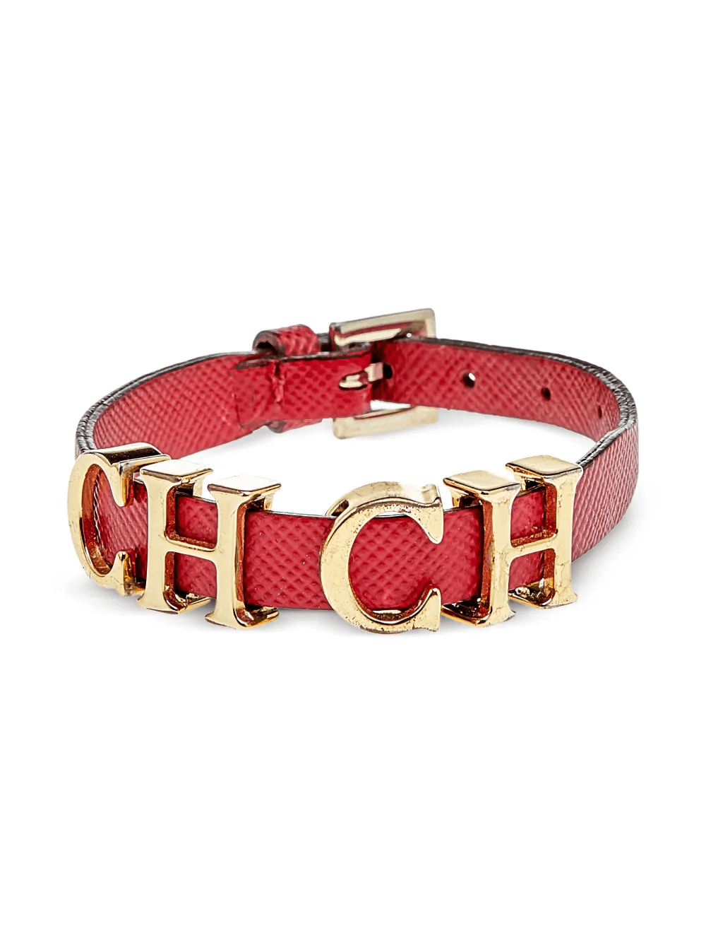Pre-owned leather logo bracelet - Image 1