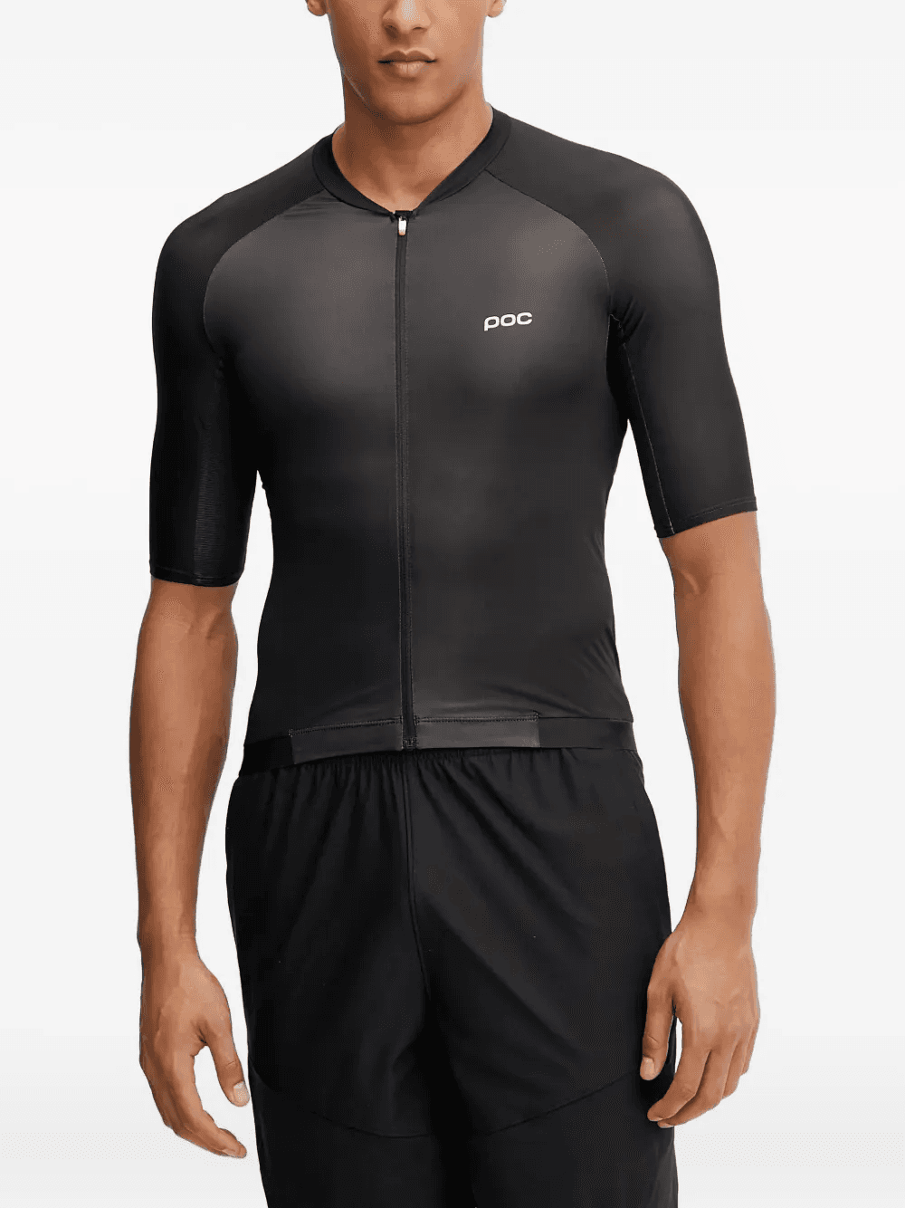 zip-neck short-sleeved cycling top - Image 1