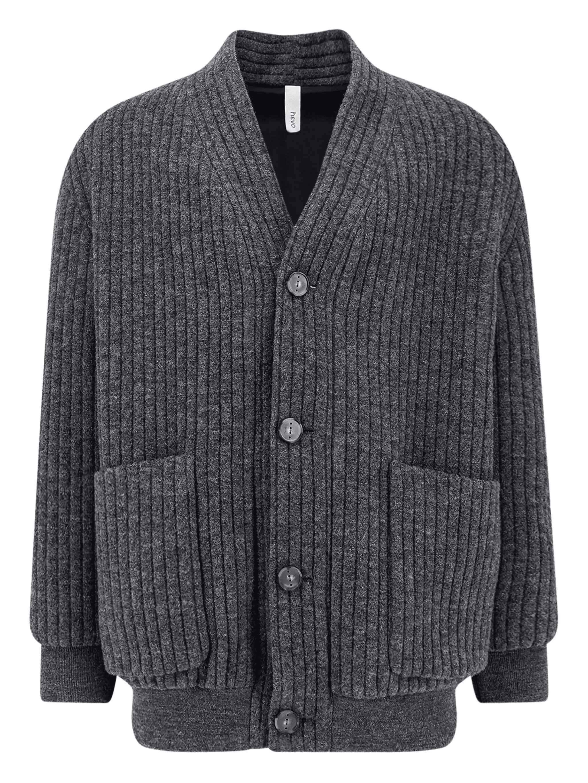 ribbed patch-pocket cardigan - Image 1