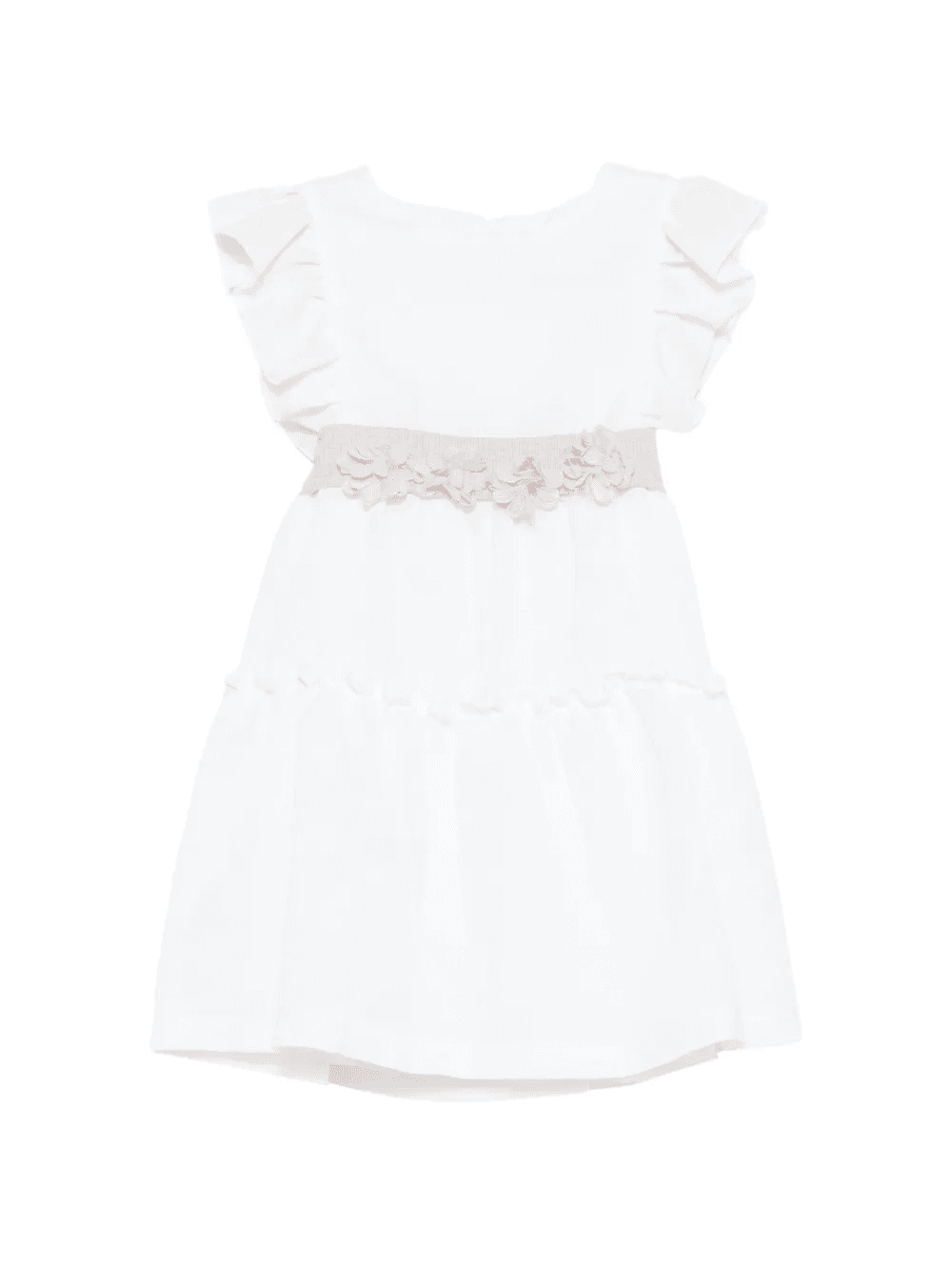flower-embellished ruffled dress - Image 1