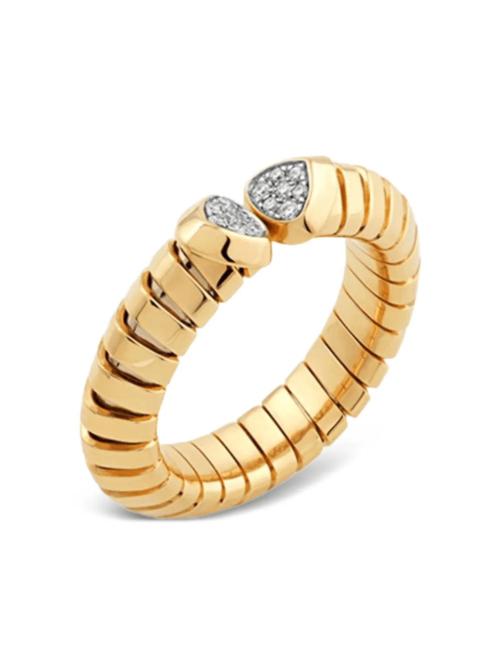 18K yellow gold Trisolina diamond ring - Image 1