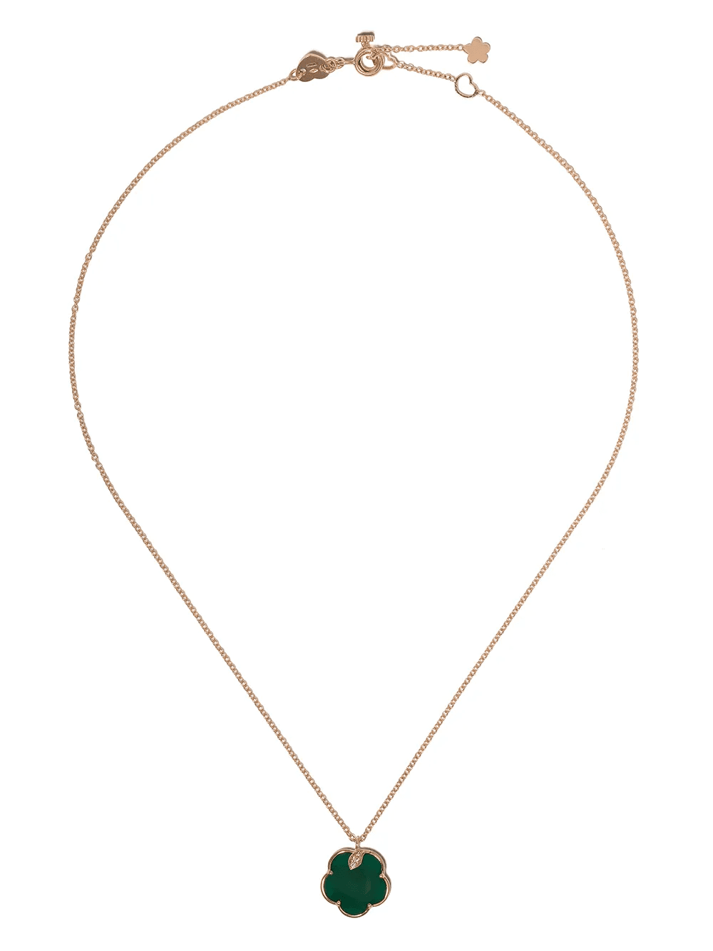 18kt rose gold Bon Ton green agate and diamond necklace - Image 1