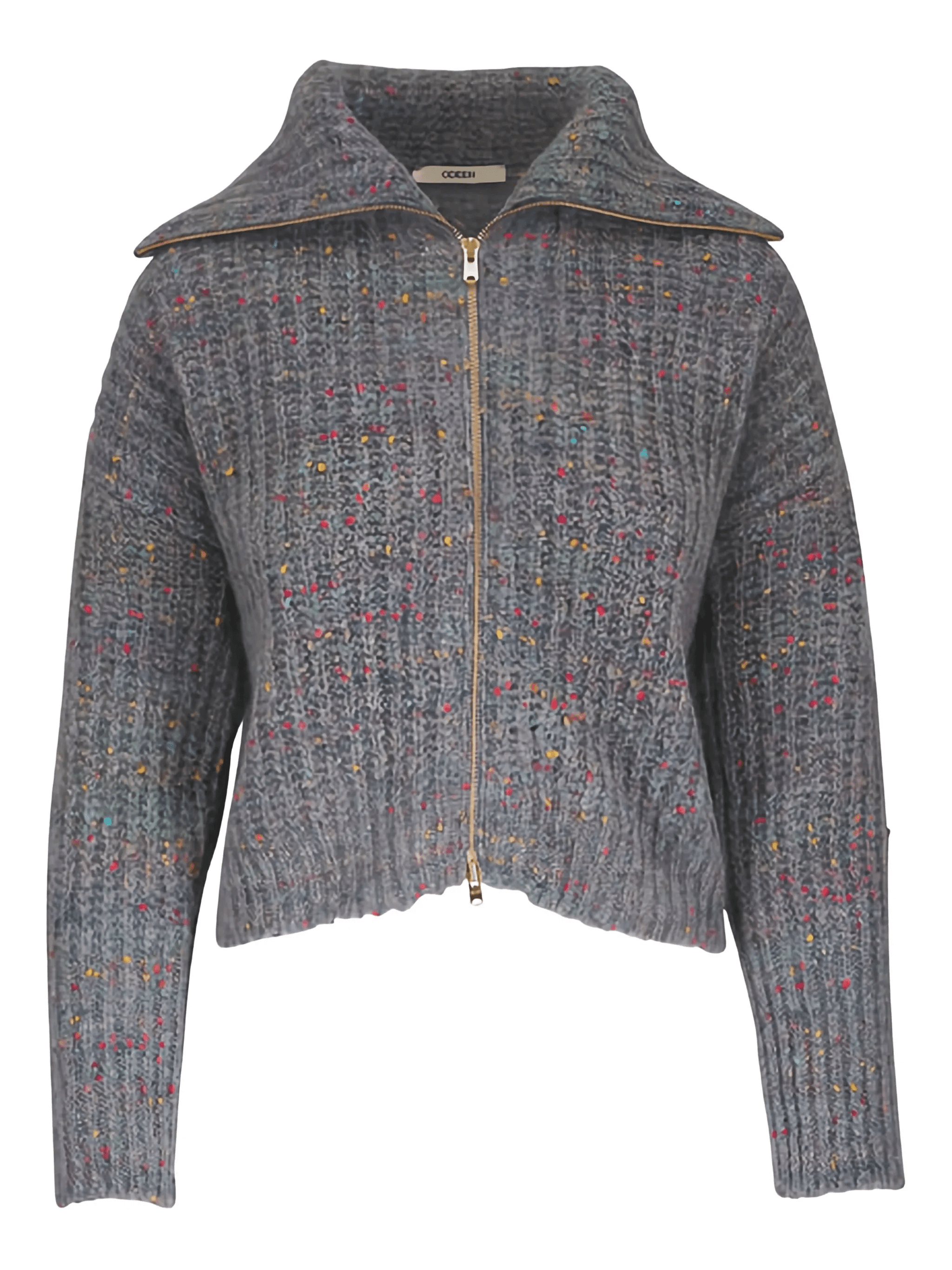 zip collar cardigan - Image 1
