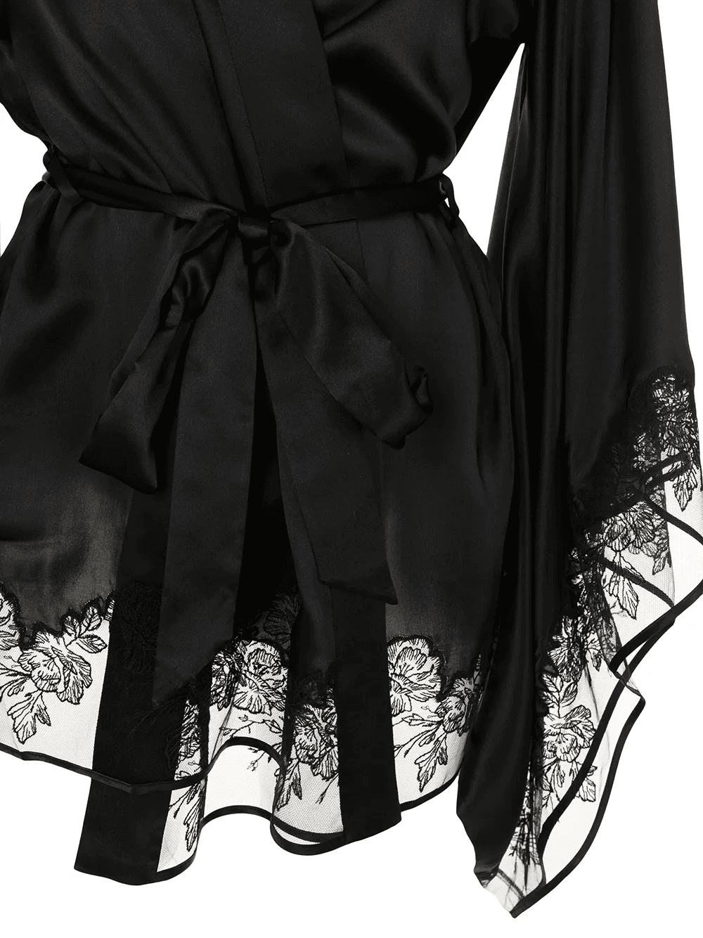 silk floral appliqué dressing gown - Image 1