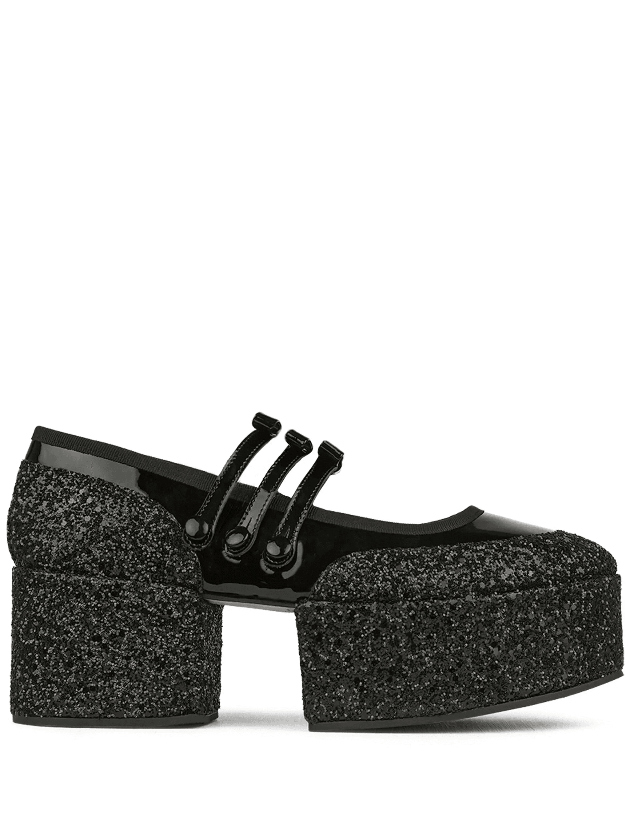 70mm glitter-embellished platform Mary Janes - Image 1