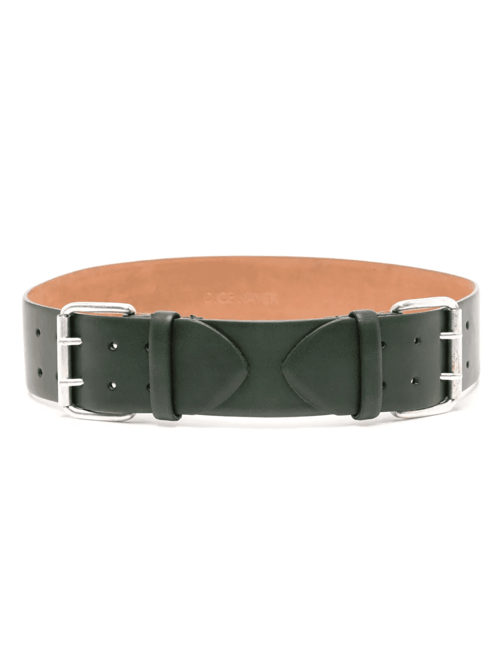 double-buckle leather belt - Image 1