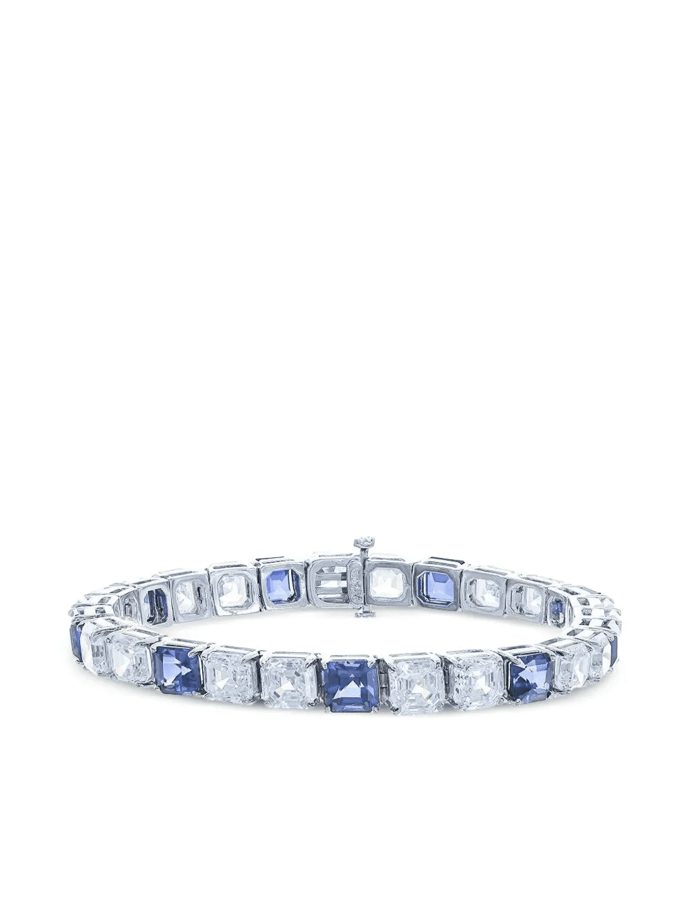 Alternating sapphire and diamond bracelet - Image 1